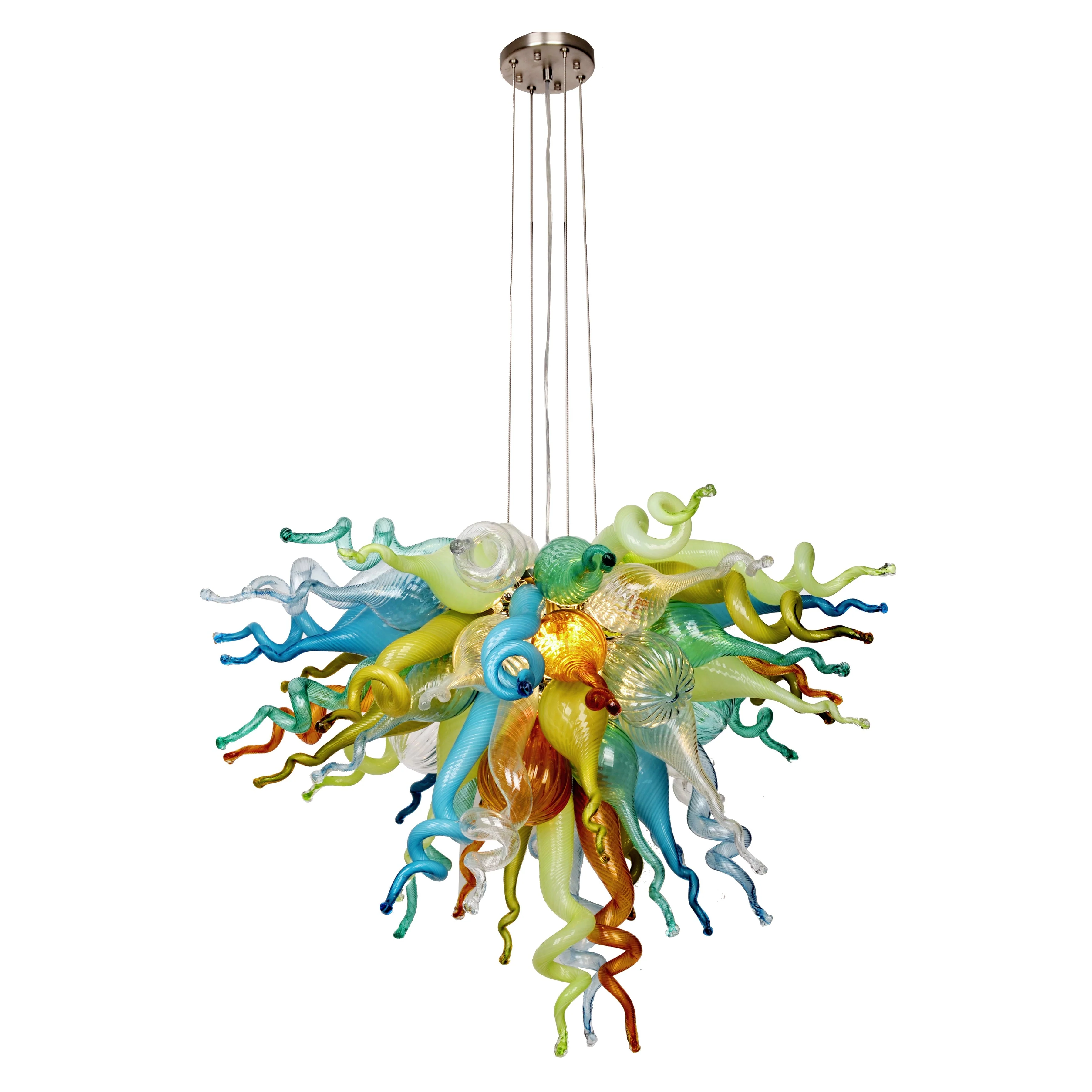 Viz Art Glass ColorSelect Fiesta Coral Small Blown Glass Chandelier