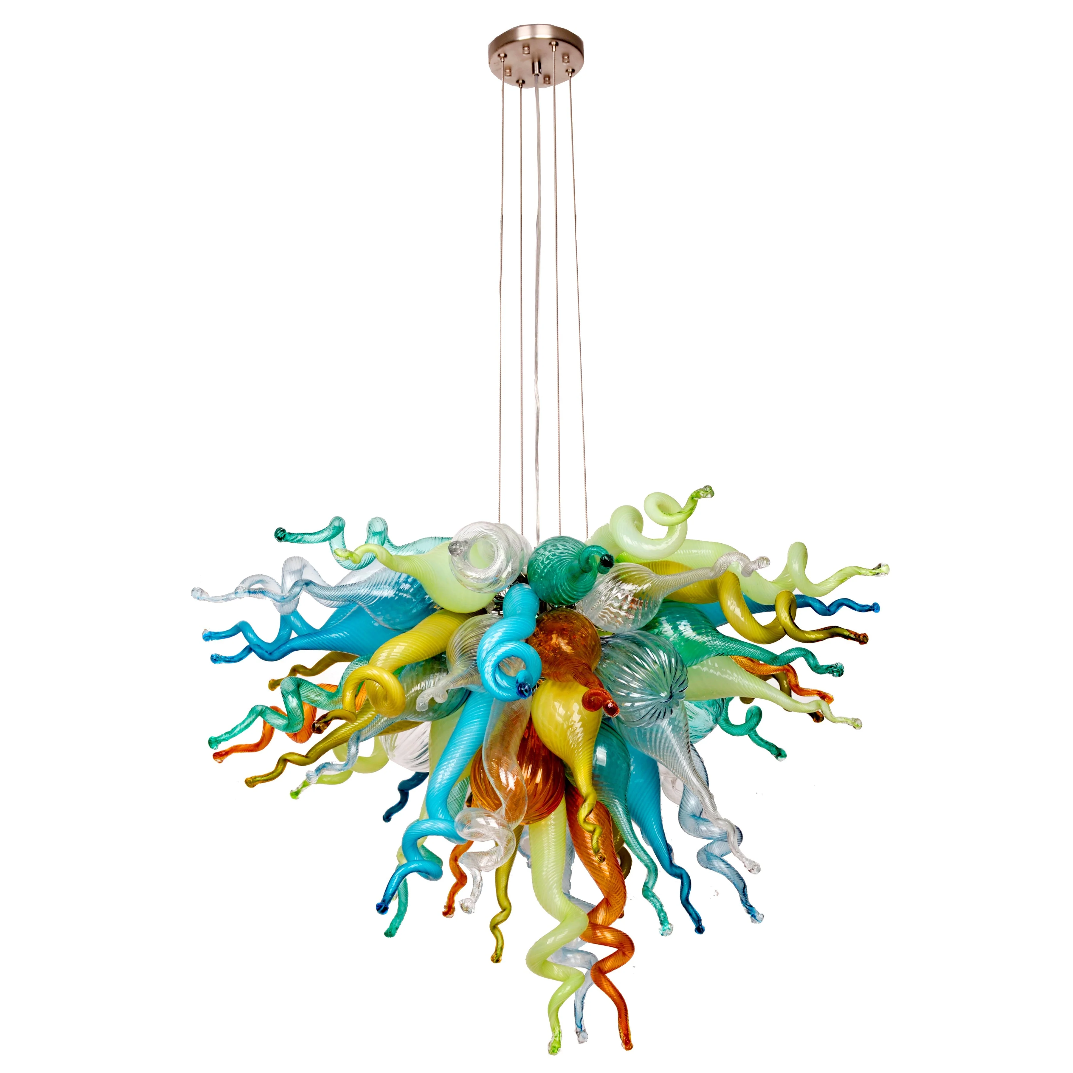 Viz Art Glass ColorSelect Fiesta Coral Small Blown Glass Chandelier - Image 2