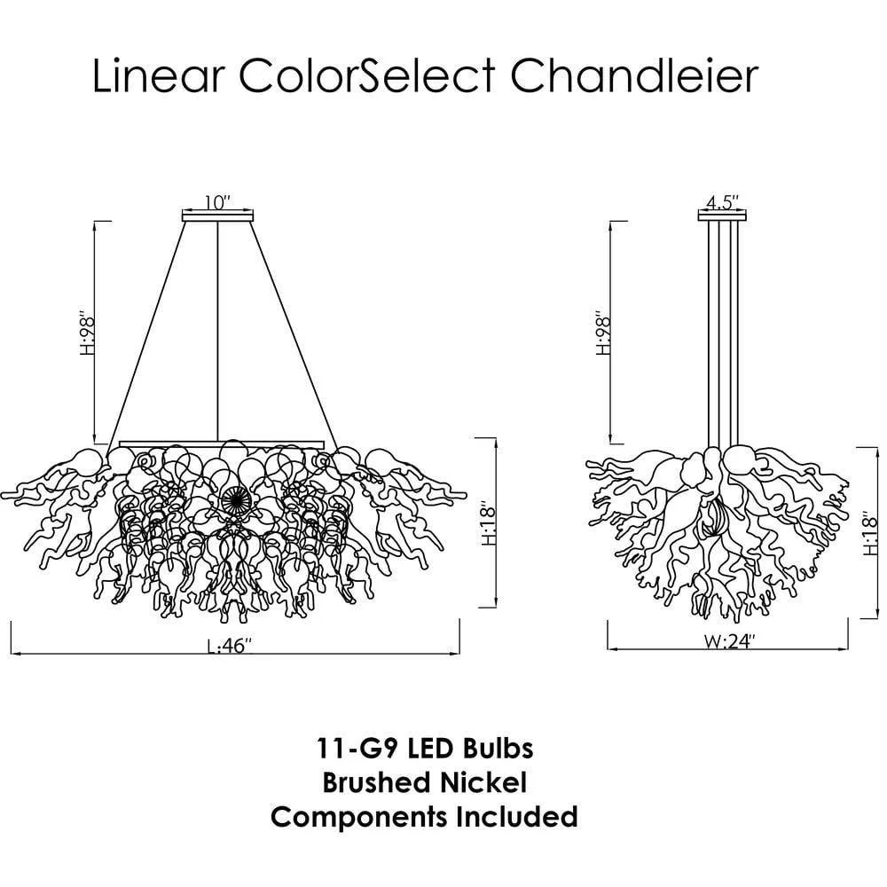Viz Art Glass ColorSelect Linear Chandelier Mini Red Love - Image 2