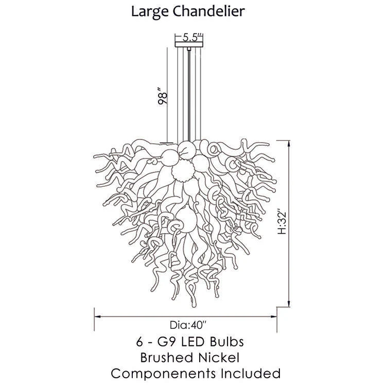 Viz Art Glass ColorSelect Mint Macaroon Large Chandelier - Image 3