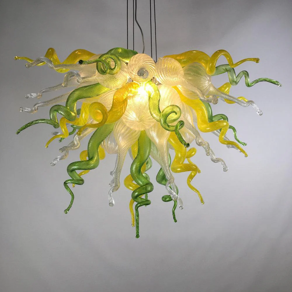 Viz Art Glass ColorSelect Small Lemon Lime Soda Chandelier - Image 2