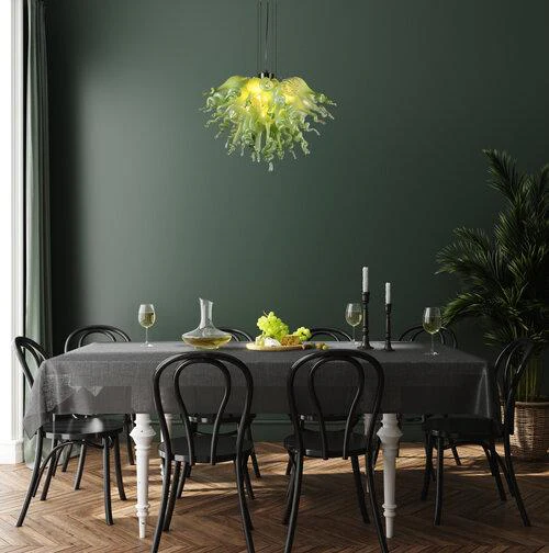 Viz Art Glass ColorSelect Small Lemon Lime Soda Chandelier - Image 4