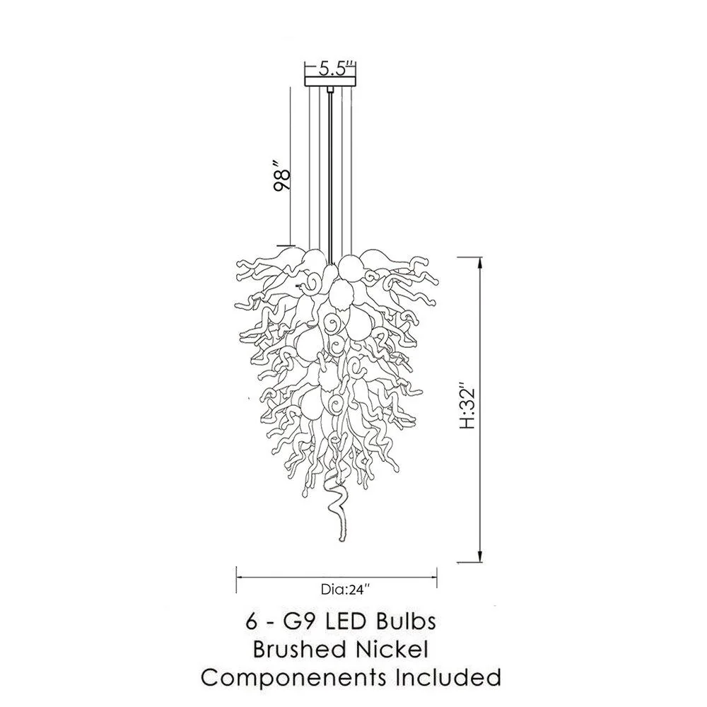 Viz Art Glass ColorSelect Tall Chandelier - Angel - Image 2