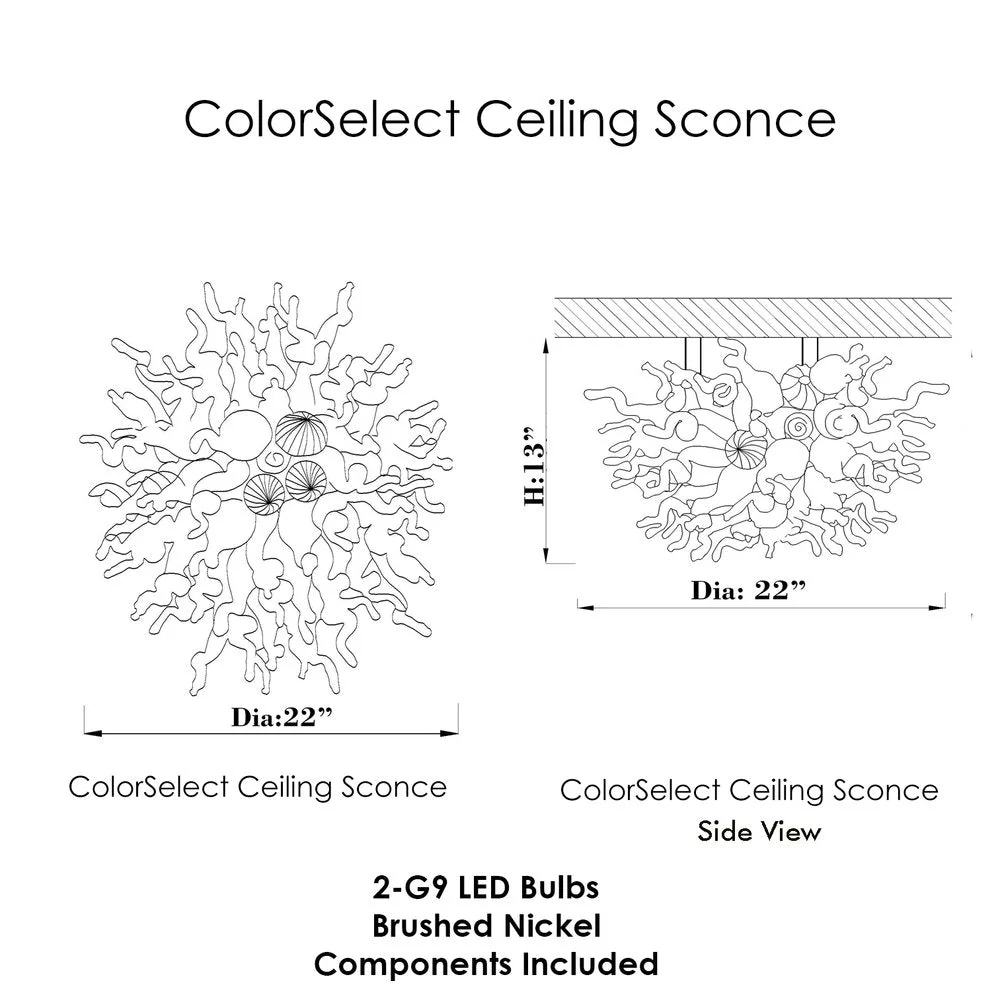Viz Art Glass ColorSelect Tundra Blown Glass Ceiling Sconce