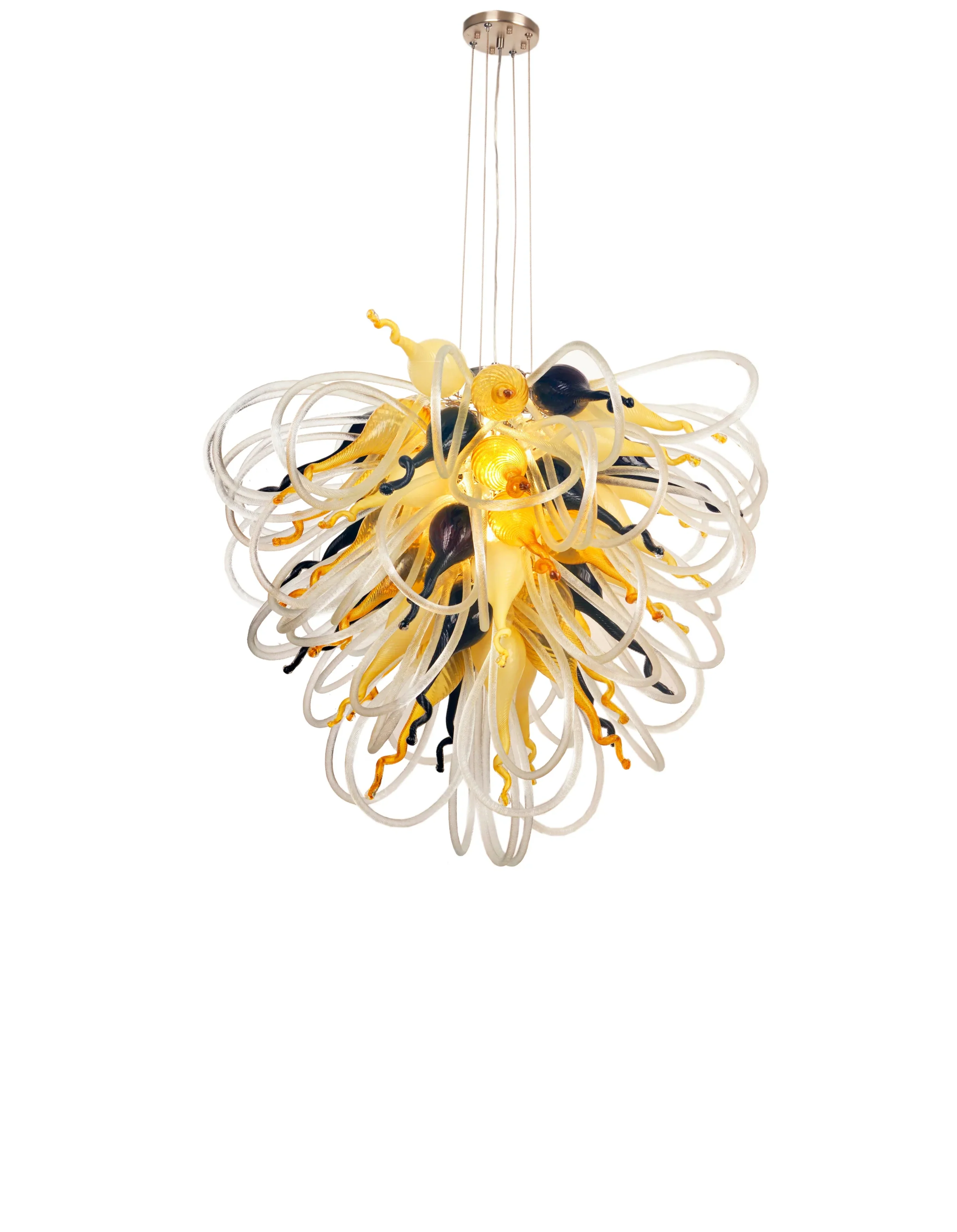 Viz Art Glass Orion Baltic Amber Large Blown Glass Chandelier