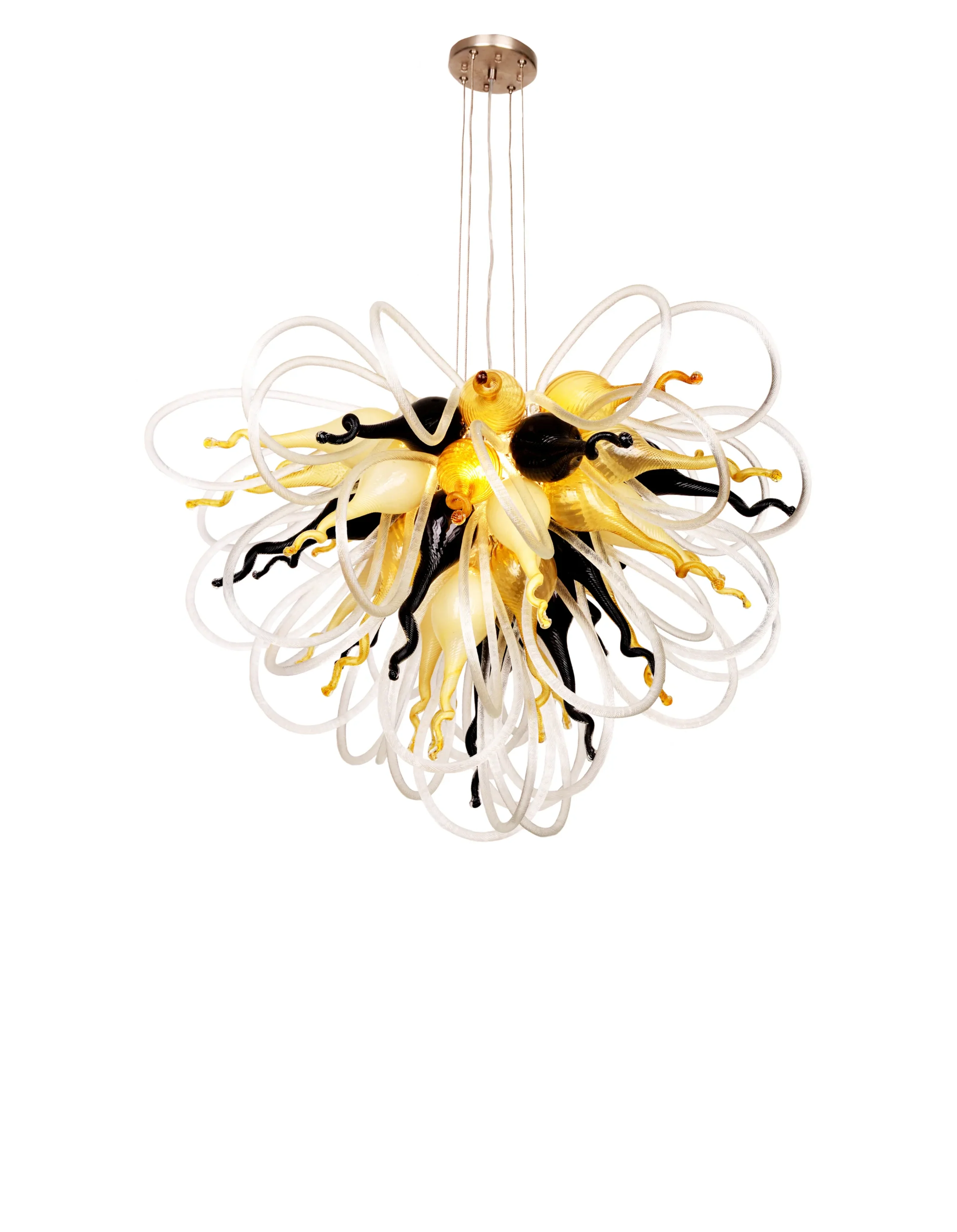 Viz Art Glass Orion Baltic Amber Small Blown Glass Chandelier