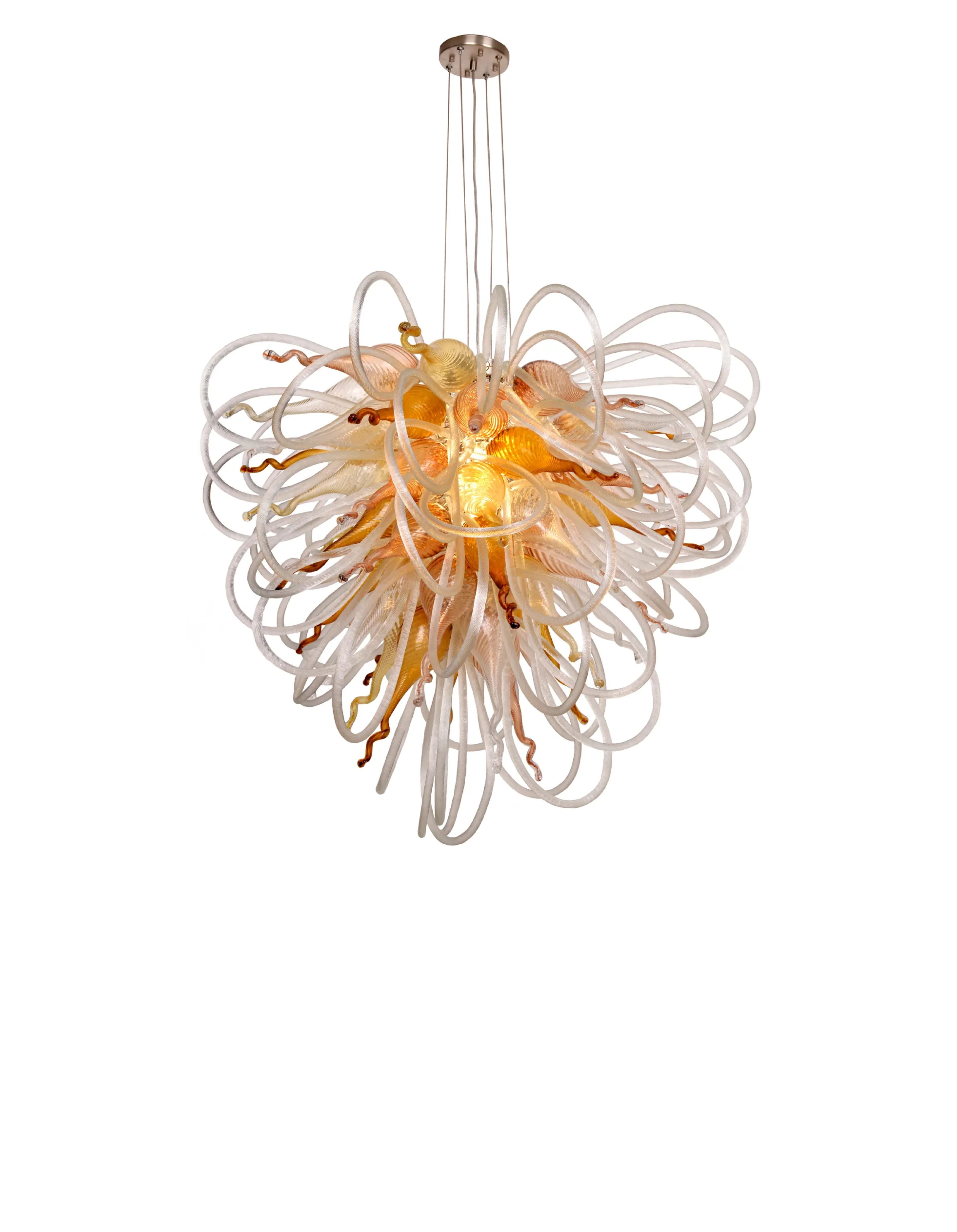 Viz Art Glass Orion Canyon Shadow Large Blown Glass Chandelier