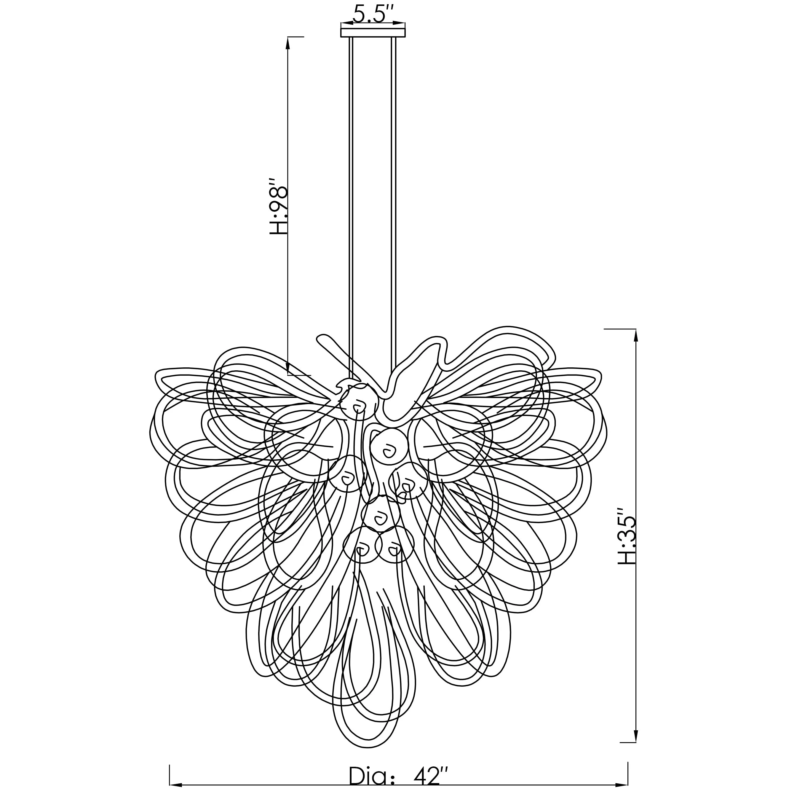 Viz Art Glass Orion Canyon Shadow Large Blown Glass Chandelier - Image 3