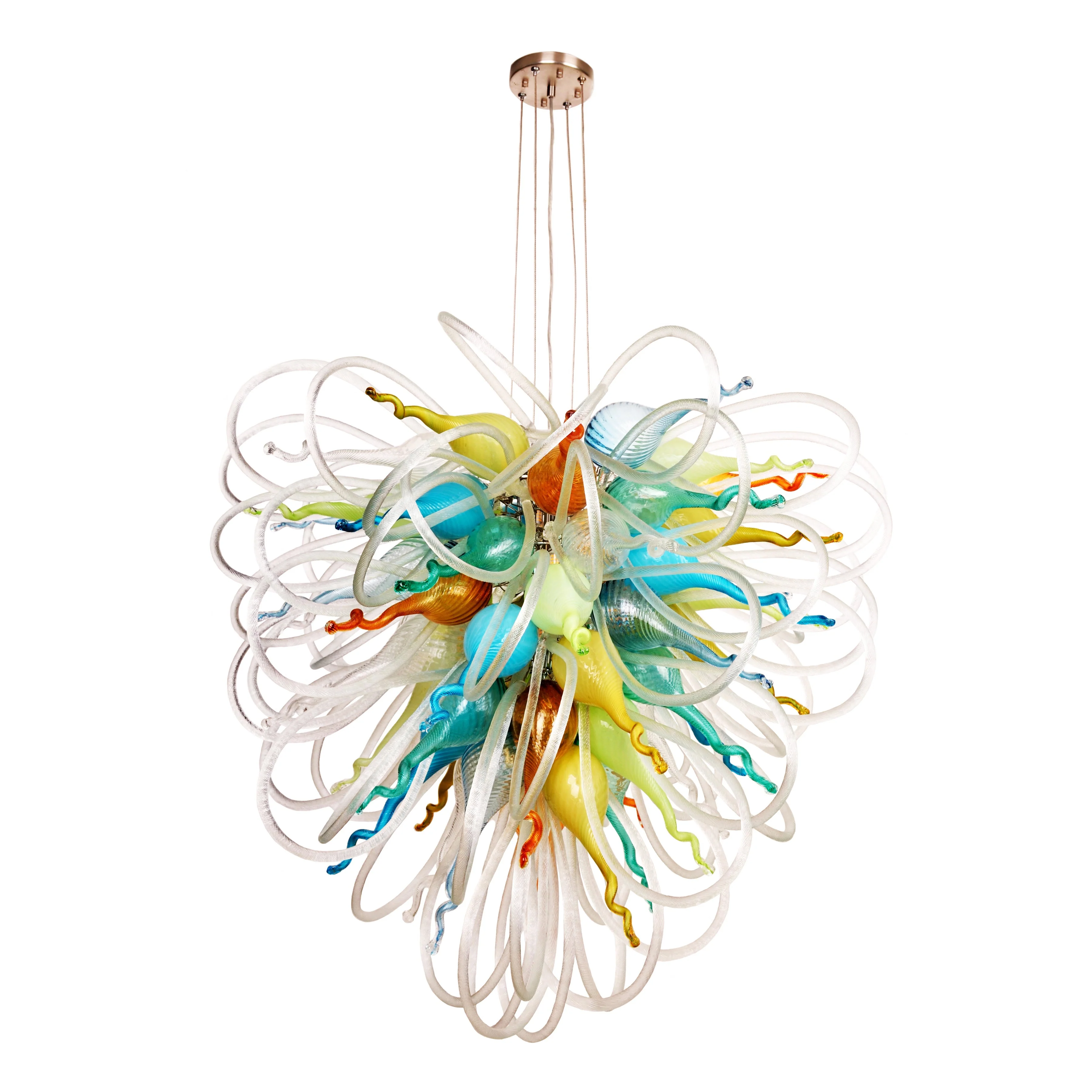 Viz Art Glass Orion Fiesta Coral Large Blown Glass Chandelier - Image 2