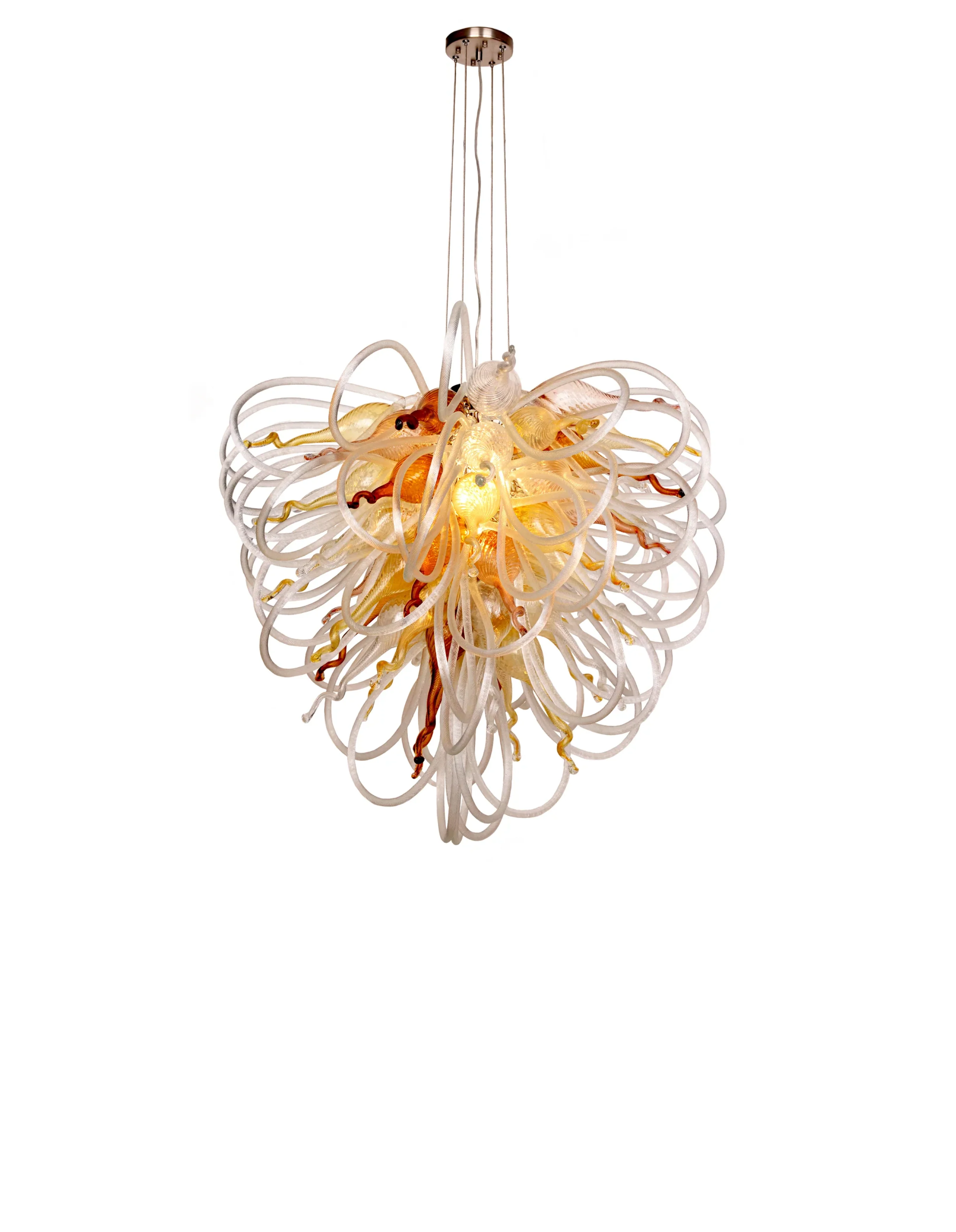 Viz Art Glass Orion Frontier Timber Large Blown Glass Chandelier
