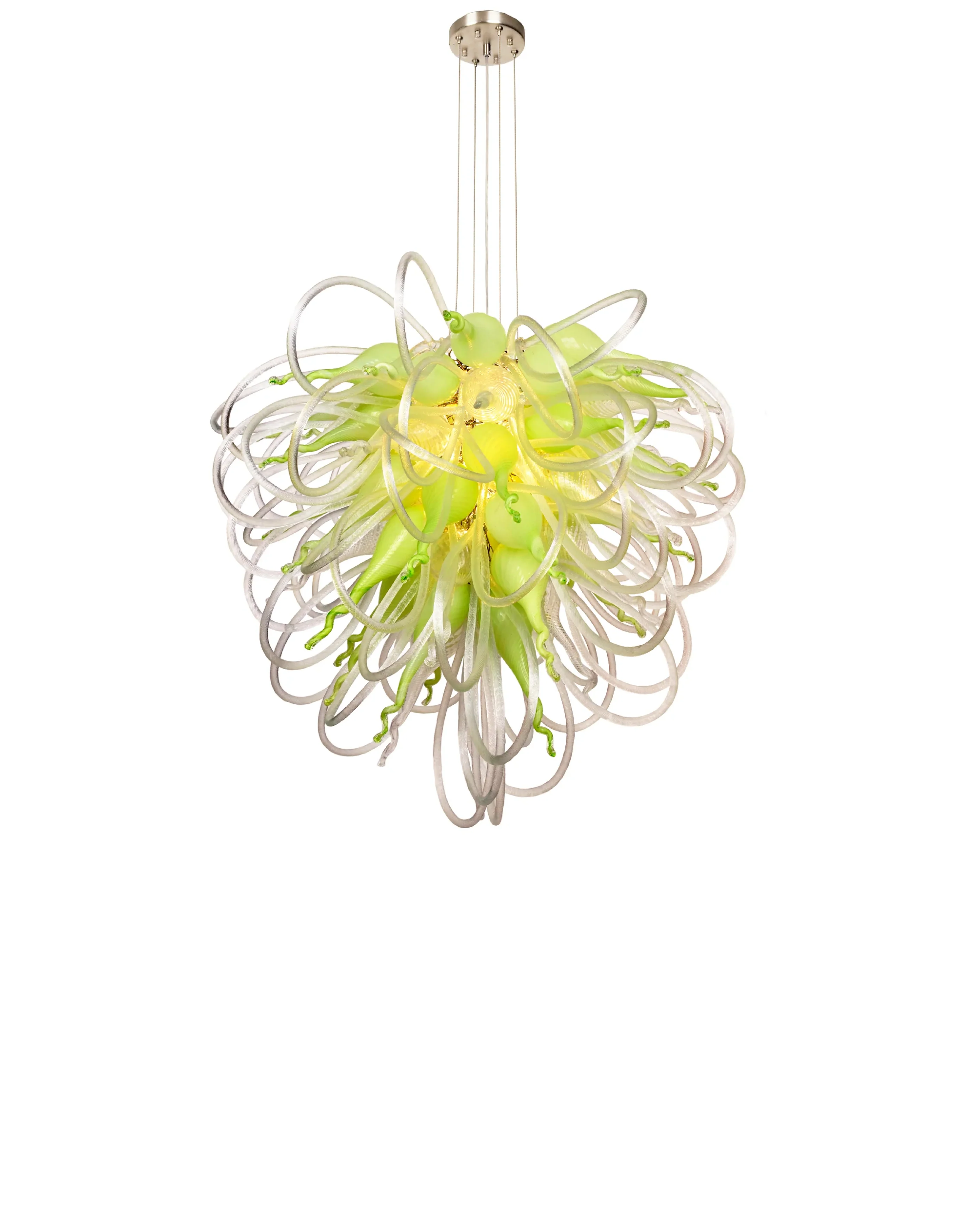 Viz Art Glass Orion Mint Macaroon Large Blown Glass Chandelier