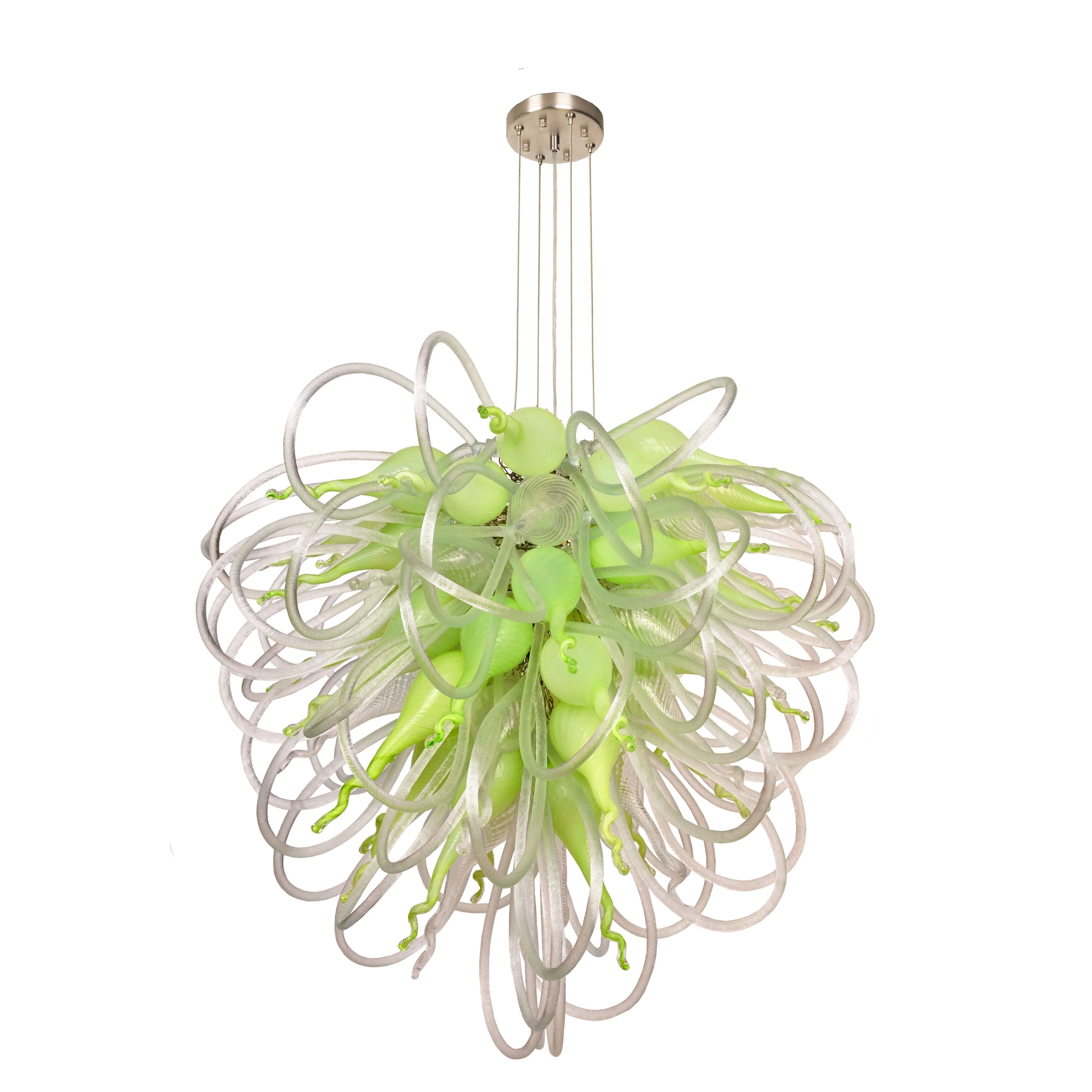 Viz Art Glass Orion Mint Macaroon Large Blown Glass Chandelier - Image 2