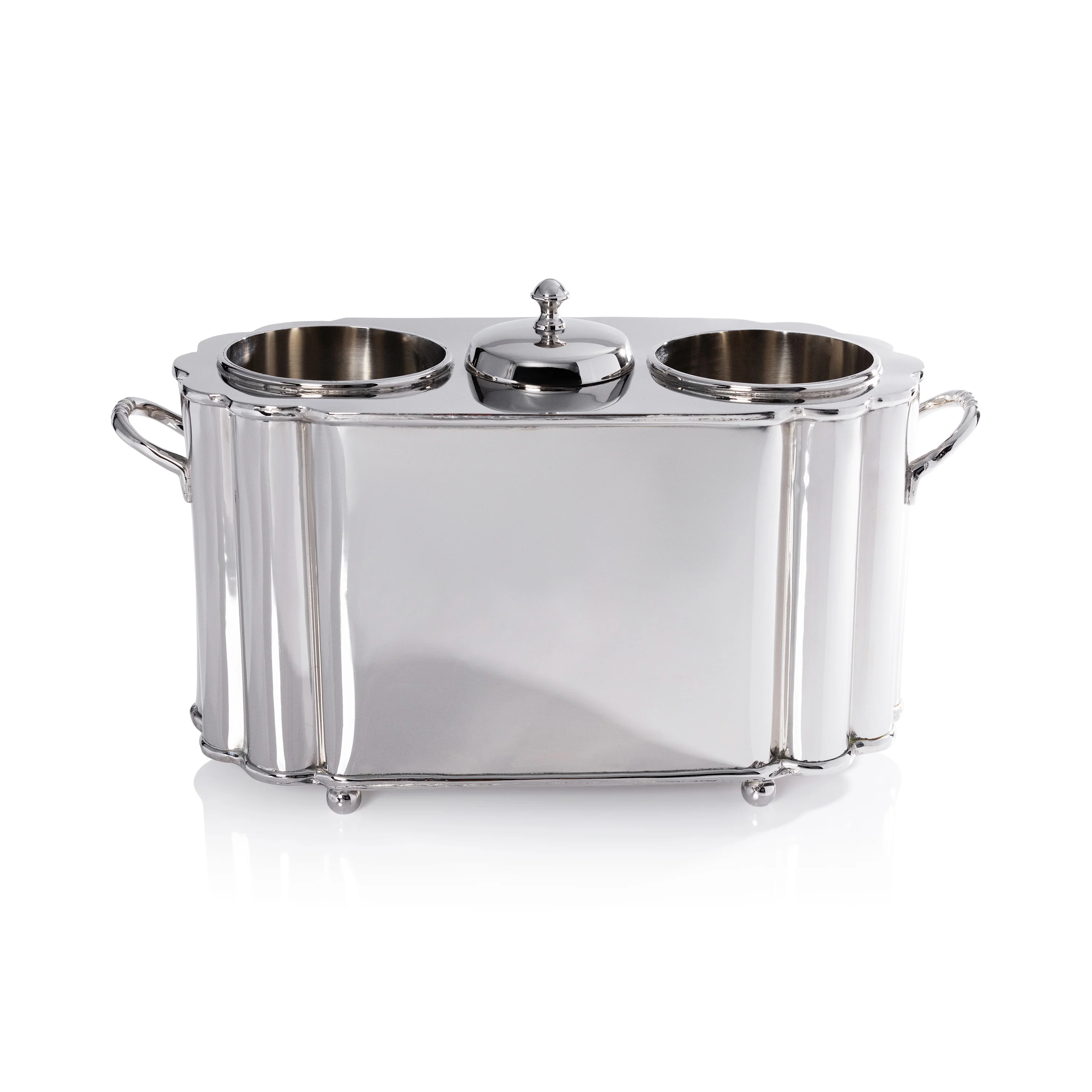 Alsace Brass Two Bottle Wine Cooler, Nickel
