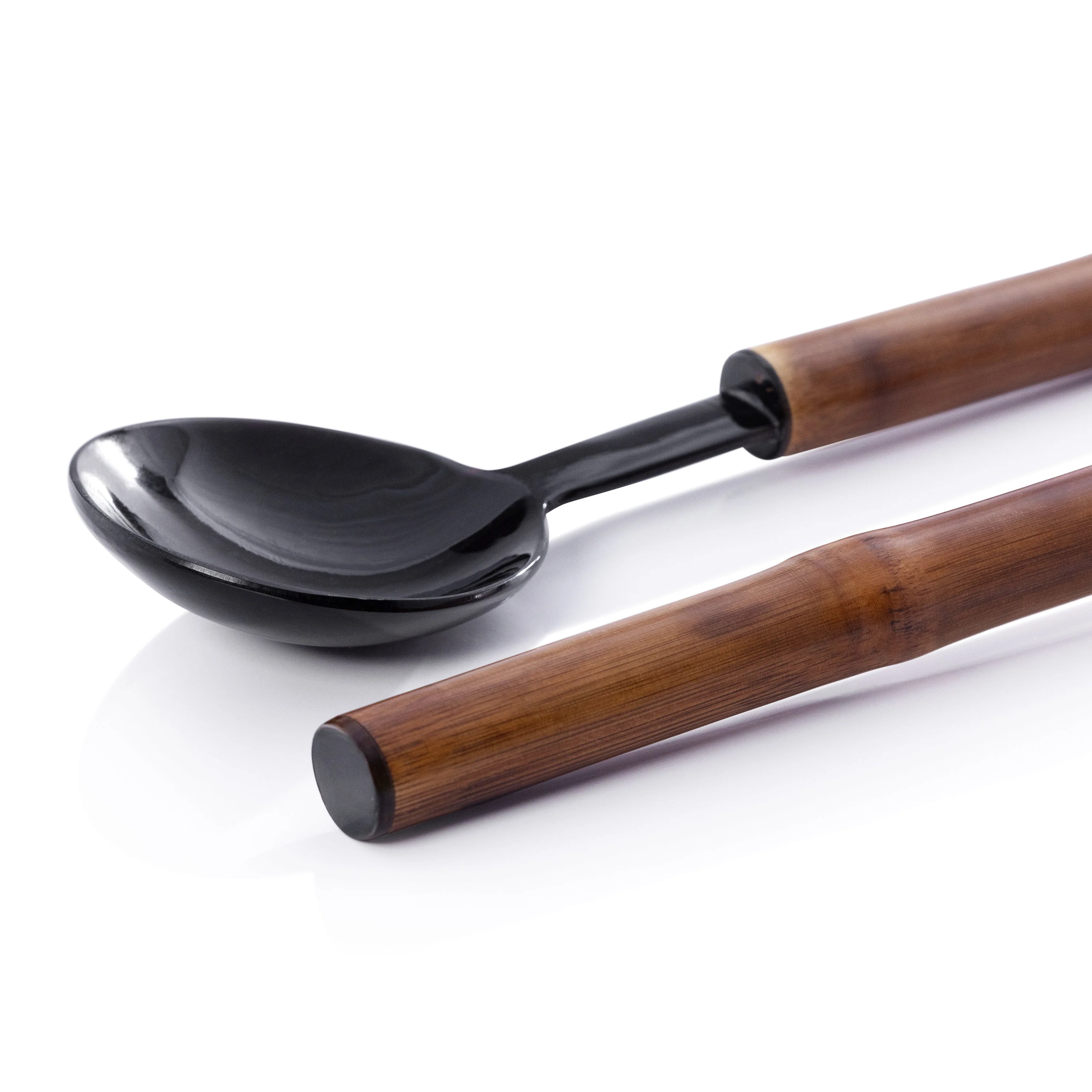 Bamboo and Horn Server Set - 12 in - Image 2