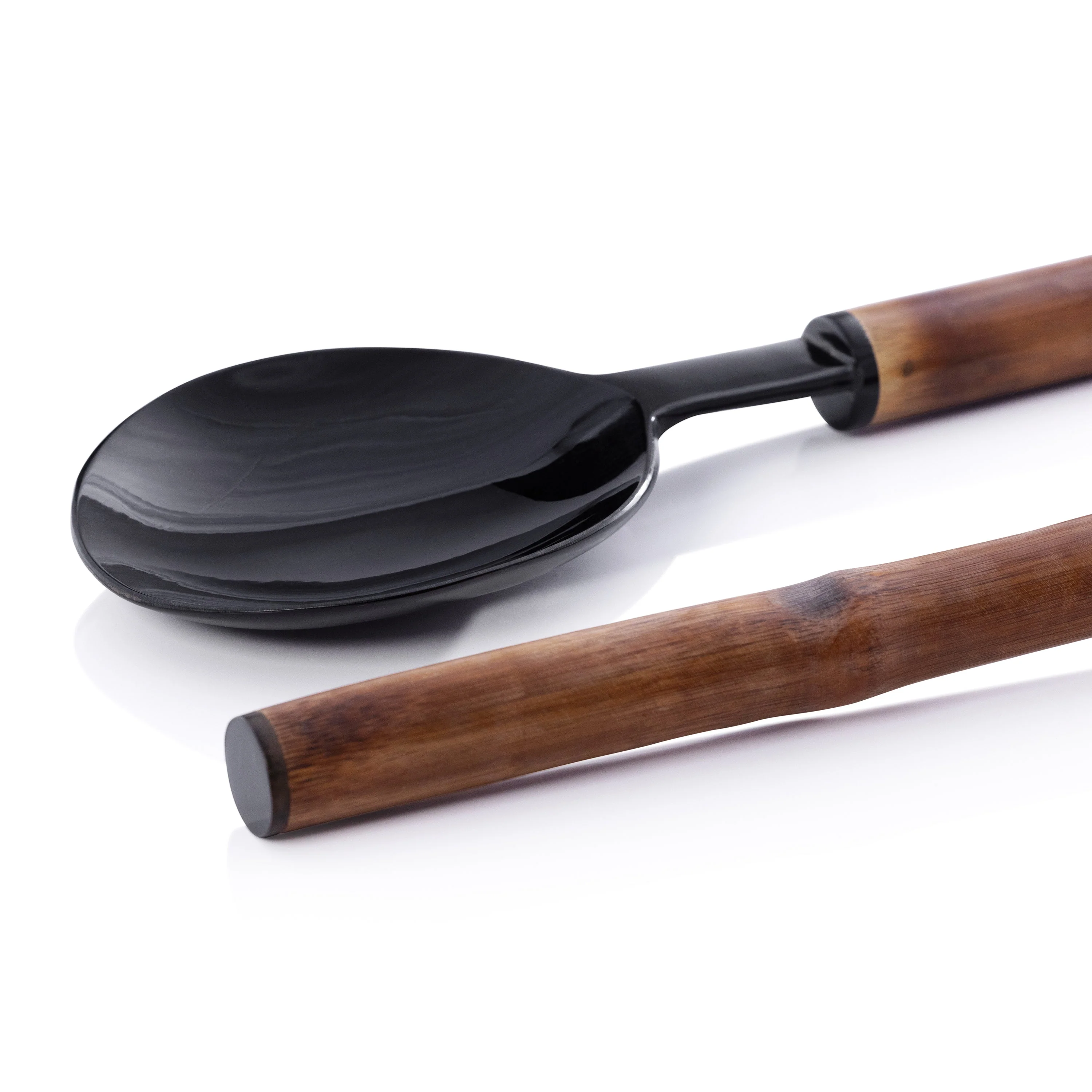 Bamboo and Horn Server Set - 15 in - Image 2