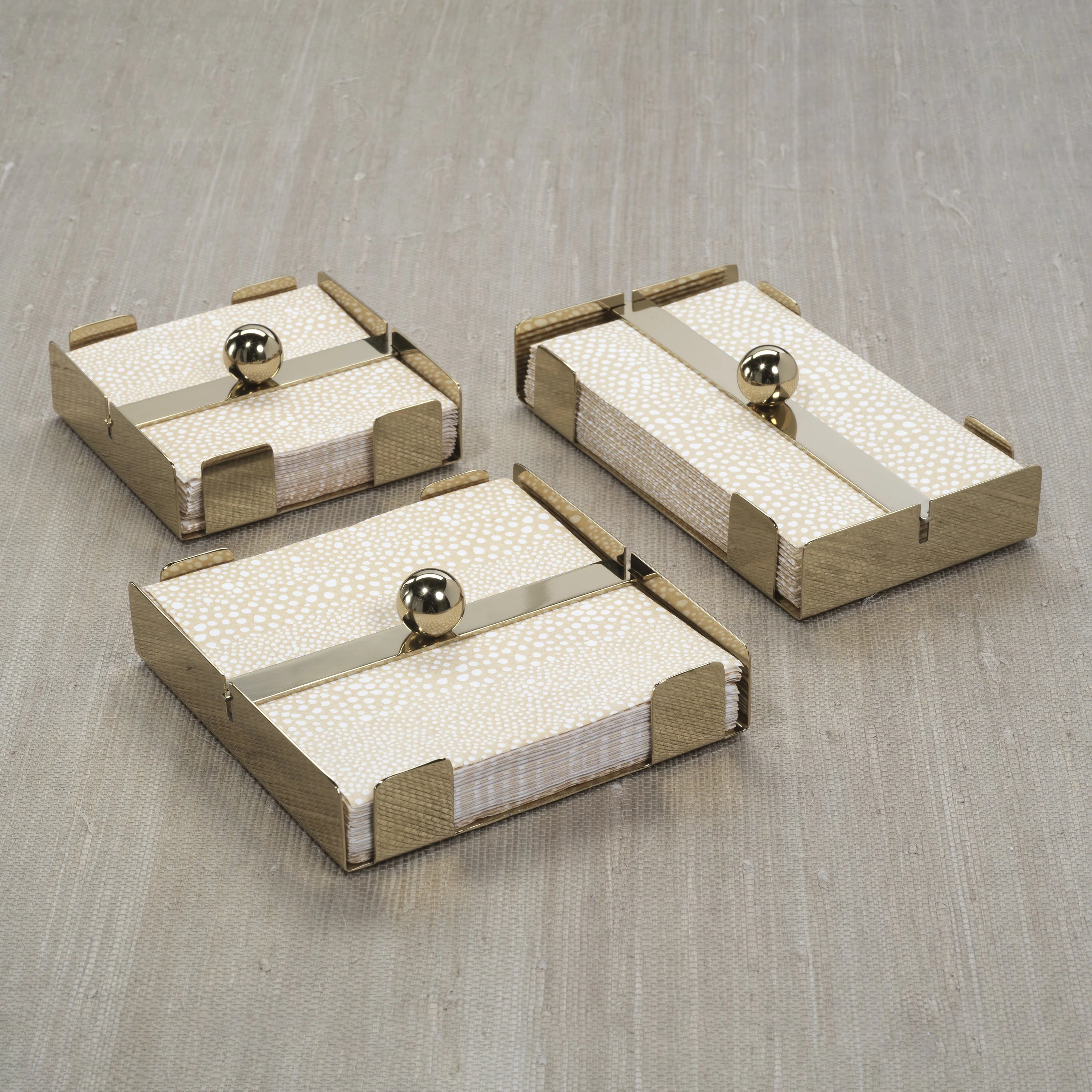 Basso Cocktail Napkin Holder - Polished Gold - Image 2