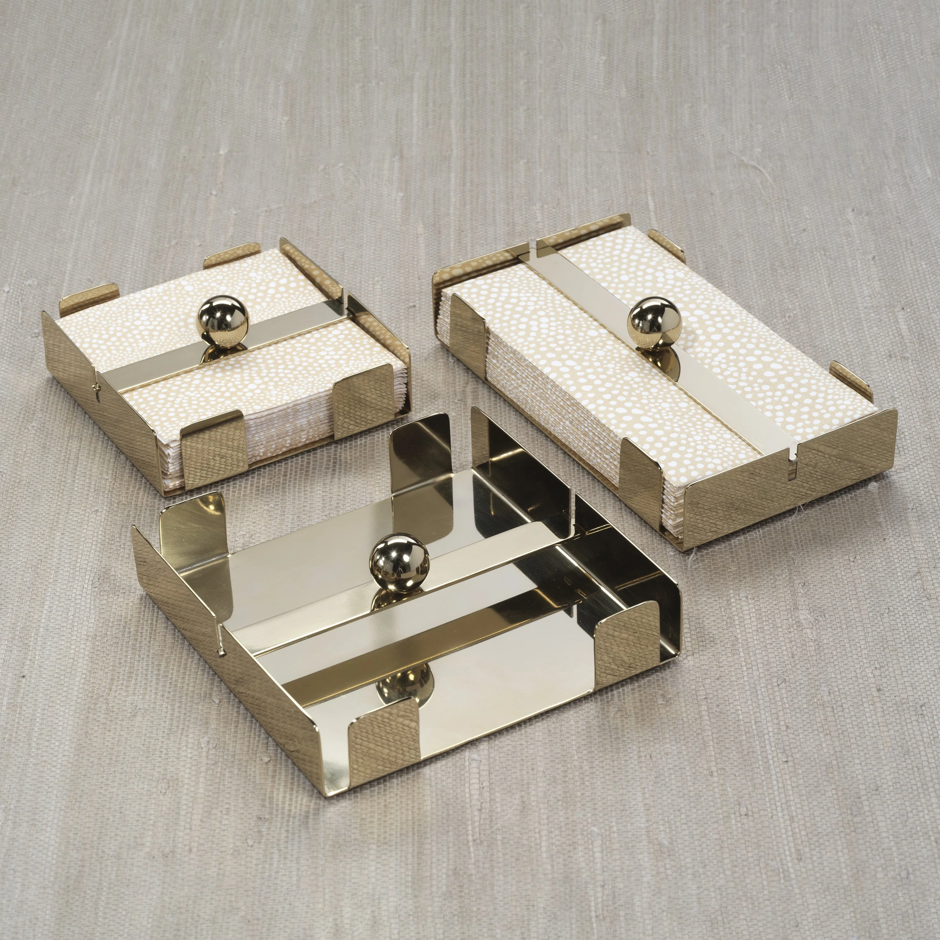Basso Cocktail Napkin Holder - Polished Gold - Image 3