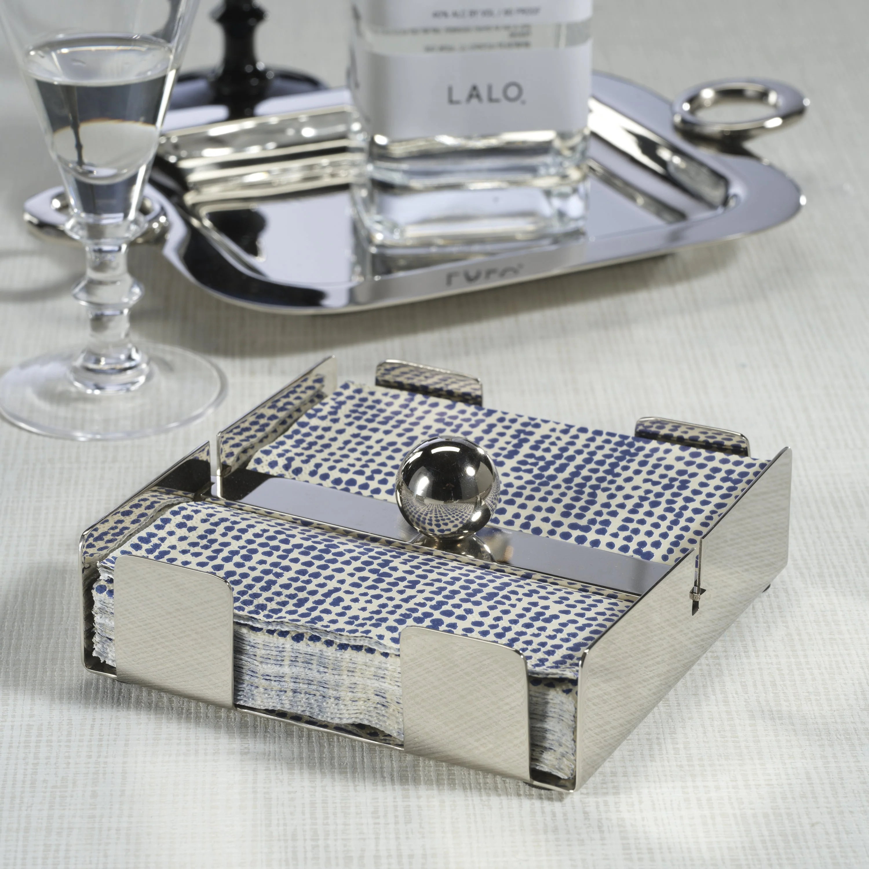 Basso Cocktail Napkin Holder - Polished Nickel - Image 3