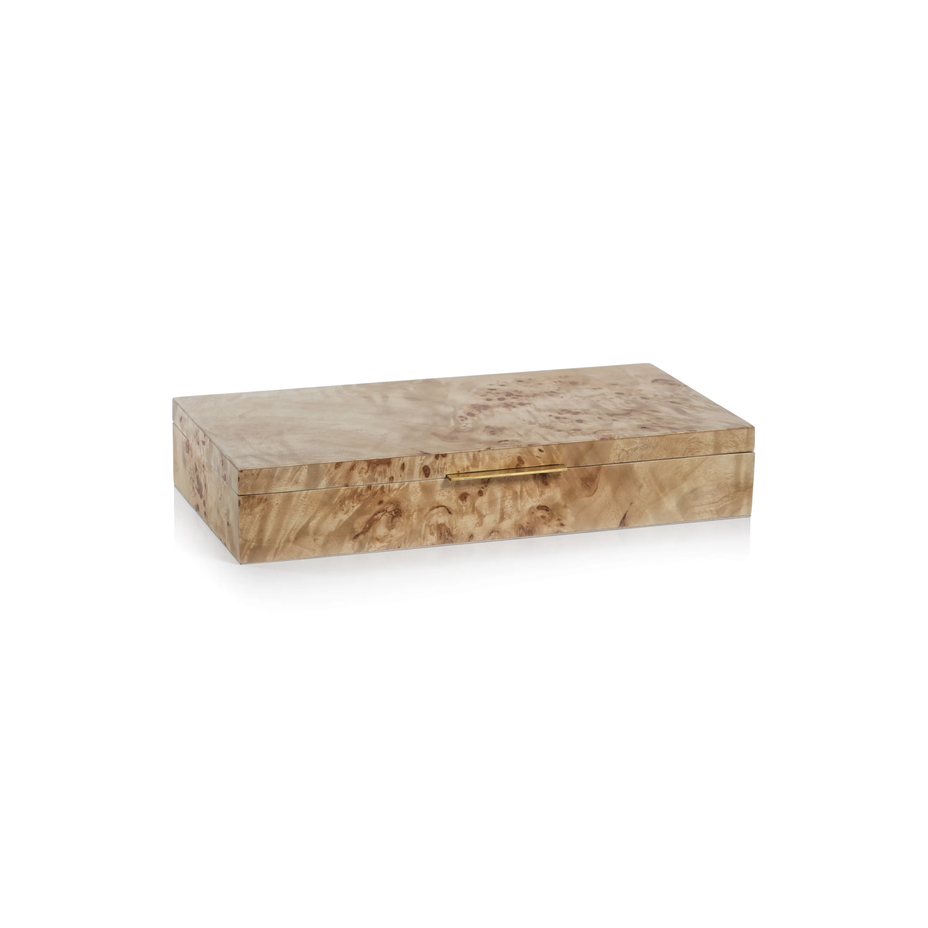 Burlwood Veneer Box- 13" x 6.5" x 2.5"