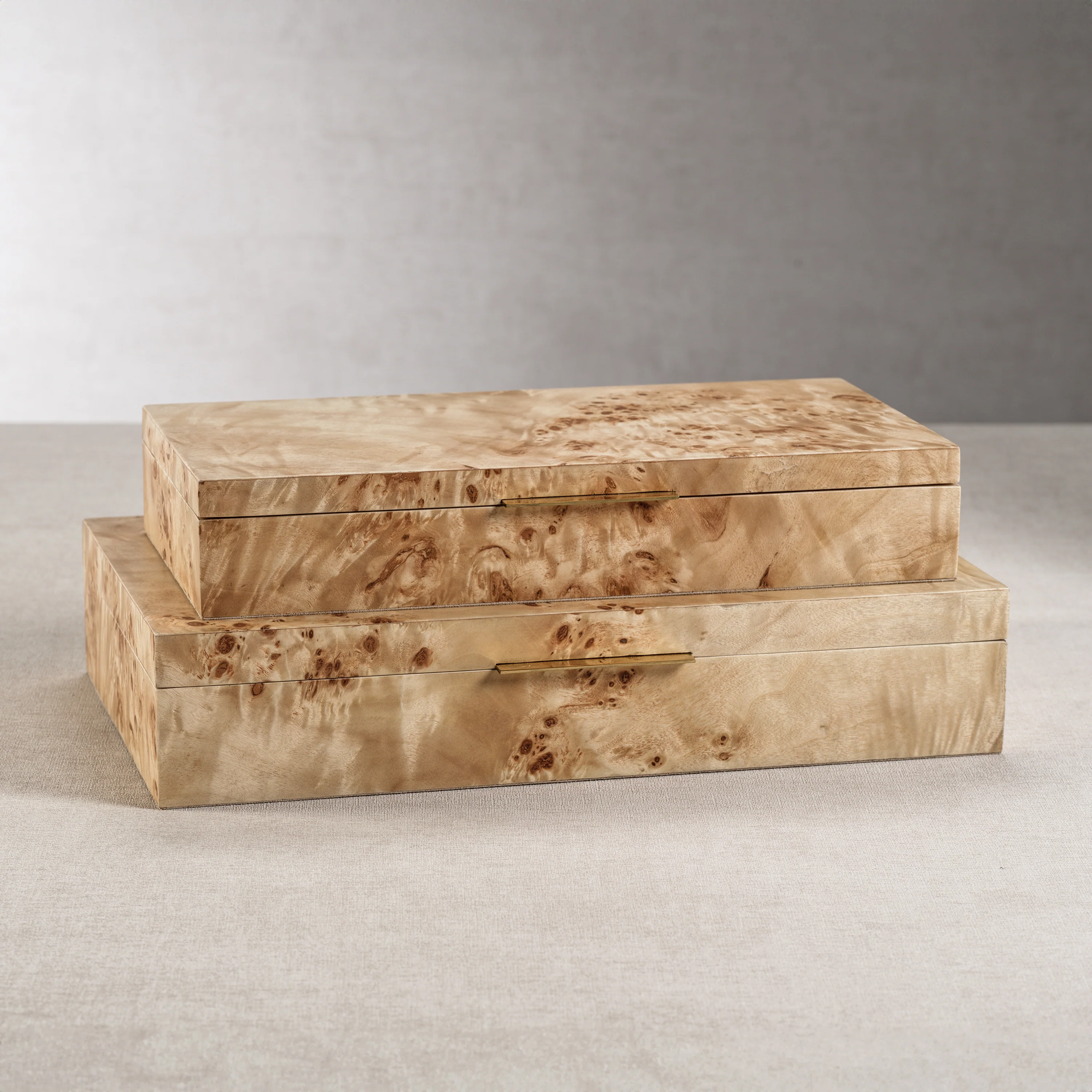 Burlwood Veneer Box- 13" x 6.5" x 2.5" - Image 2