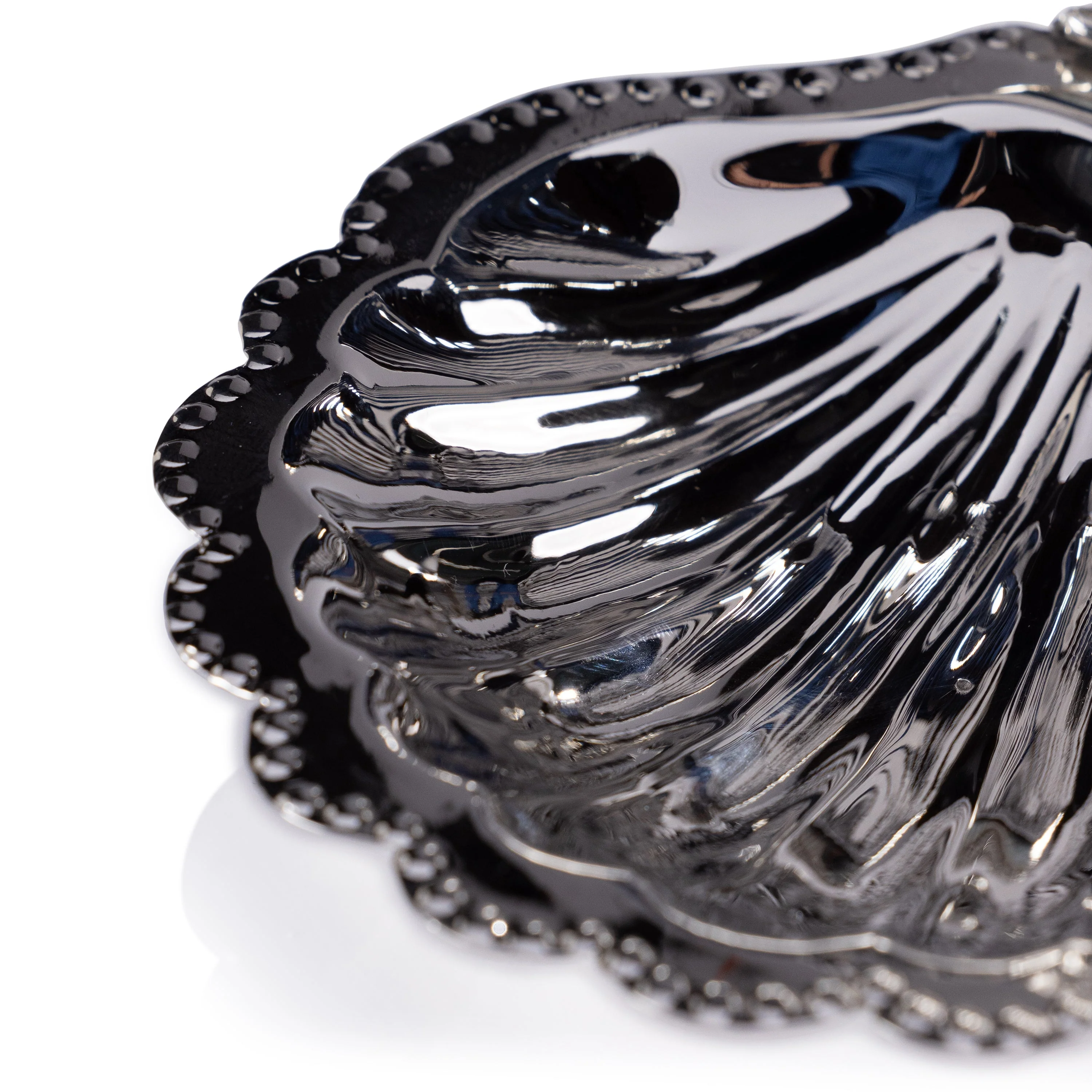 Cap Ferrat Fan Shell Lidded Bowl with Spoon - Polished Nickel - Image 5