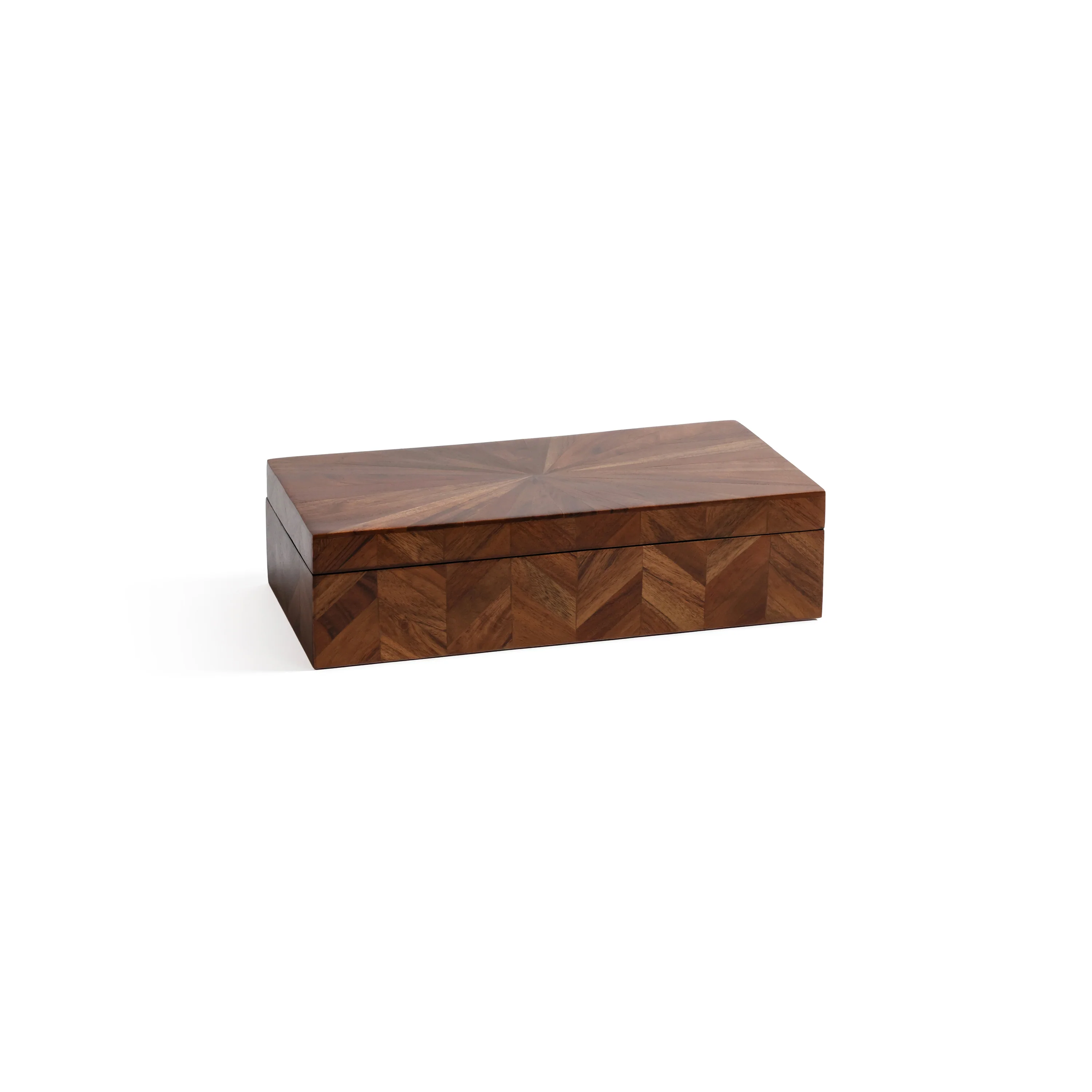 Chevron Wood Box- 13"x 6.5"x 3.25"