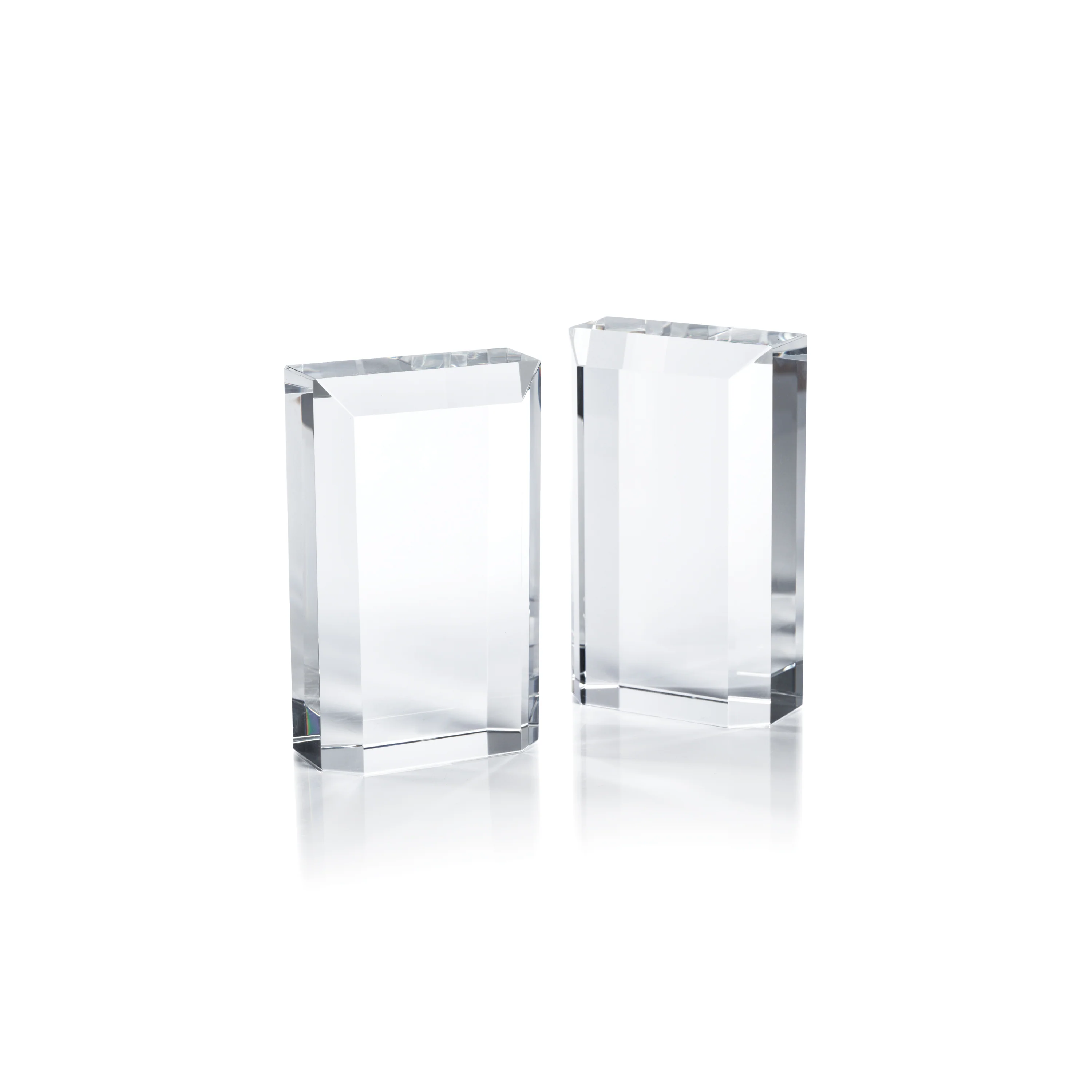 Claire Crystal Glass Bookends - Set of 2