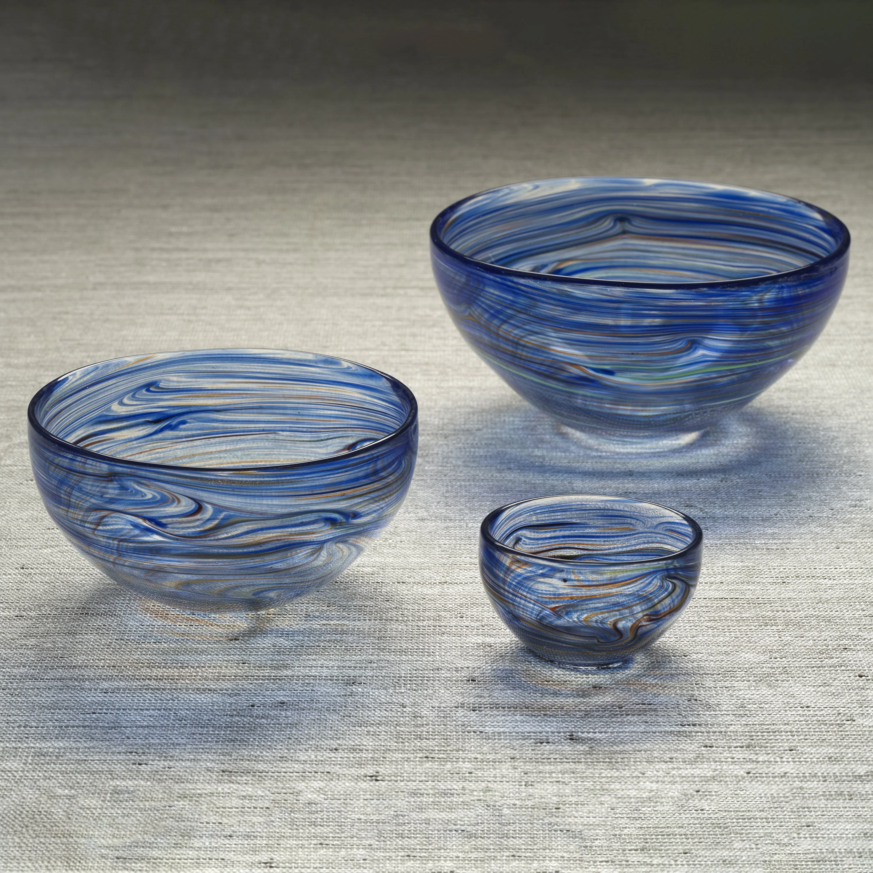 Delphine Glass Bowl - Multi Blue - Medium - Image 2