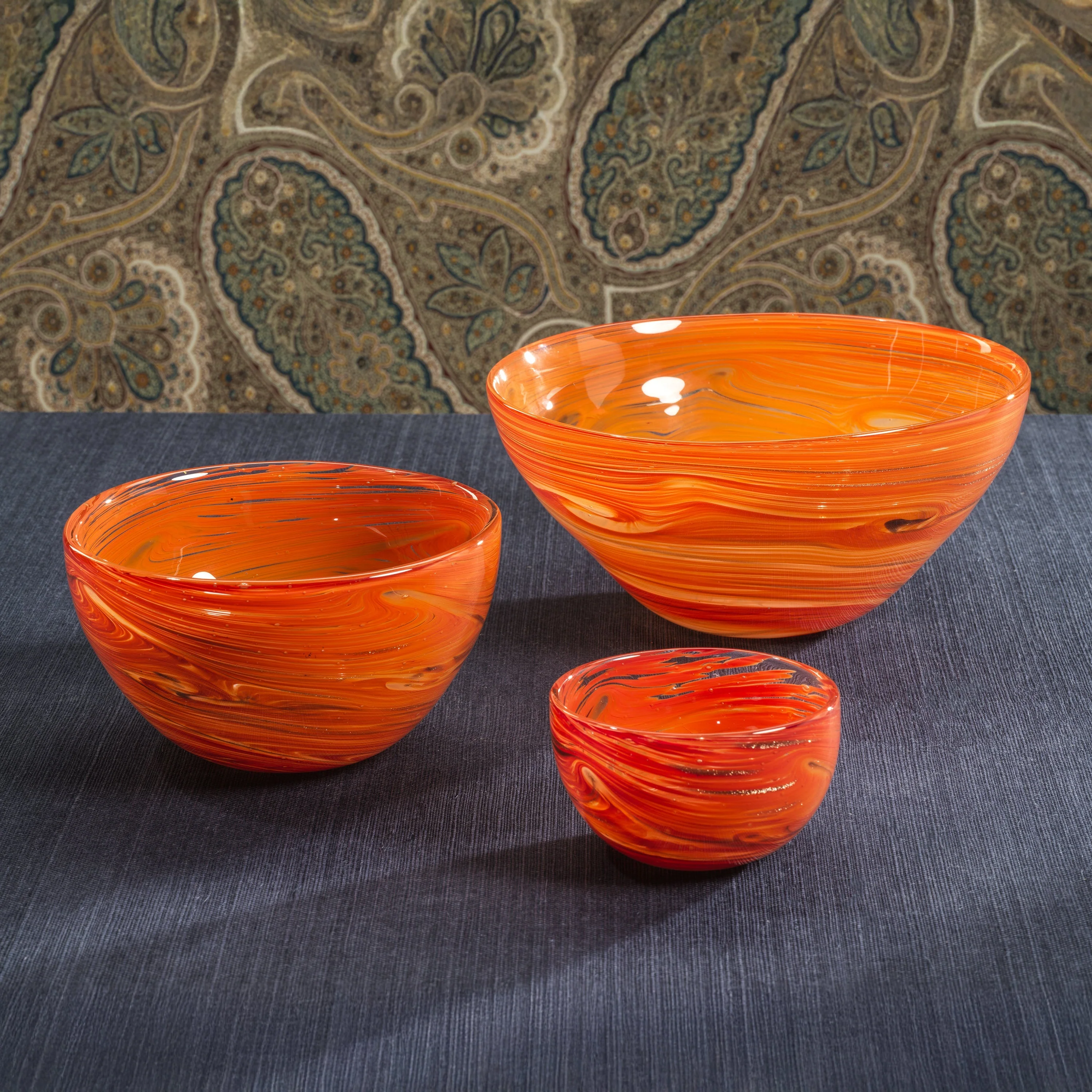 Delphine Glass Bowl - Multi-Orange - Medium - Image 2