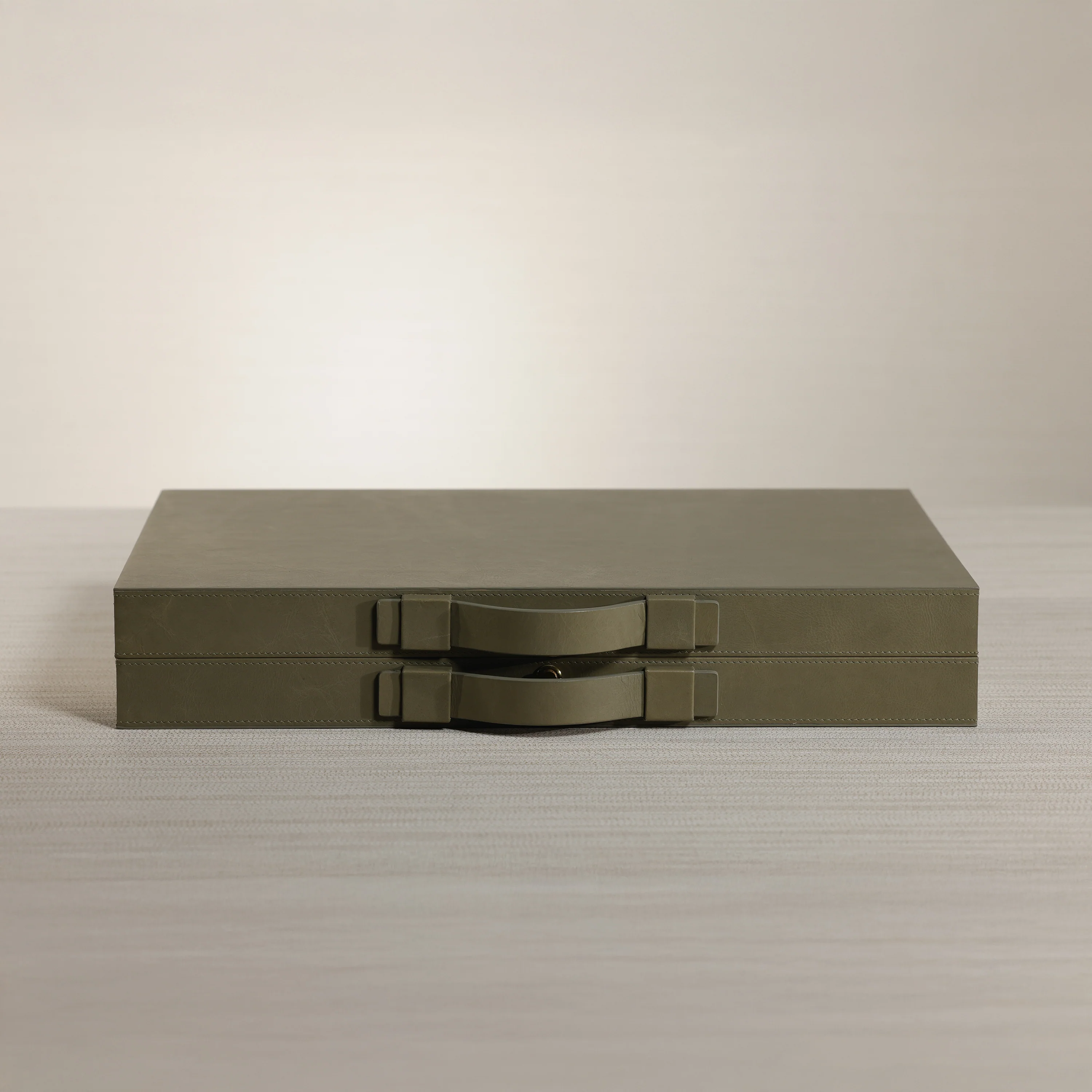 Geneva 19" Backgammon Set- Dusty Green Leather - Image 2