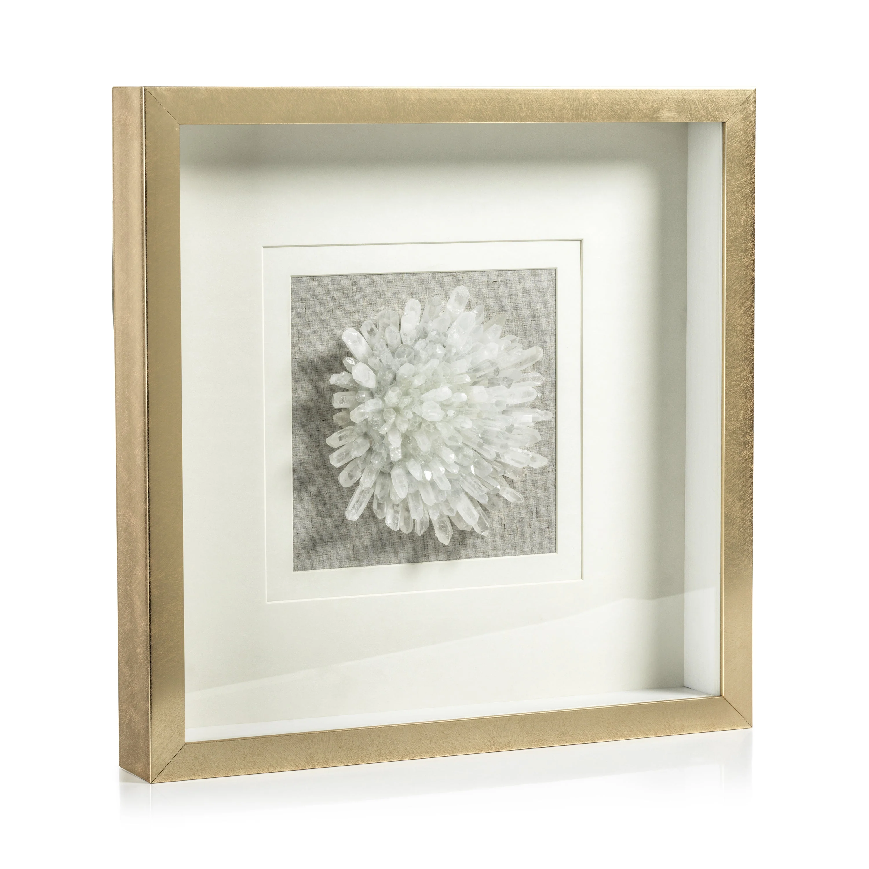 Gold Framed Crystal Flower 18" x 18"