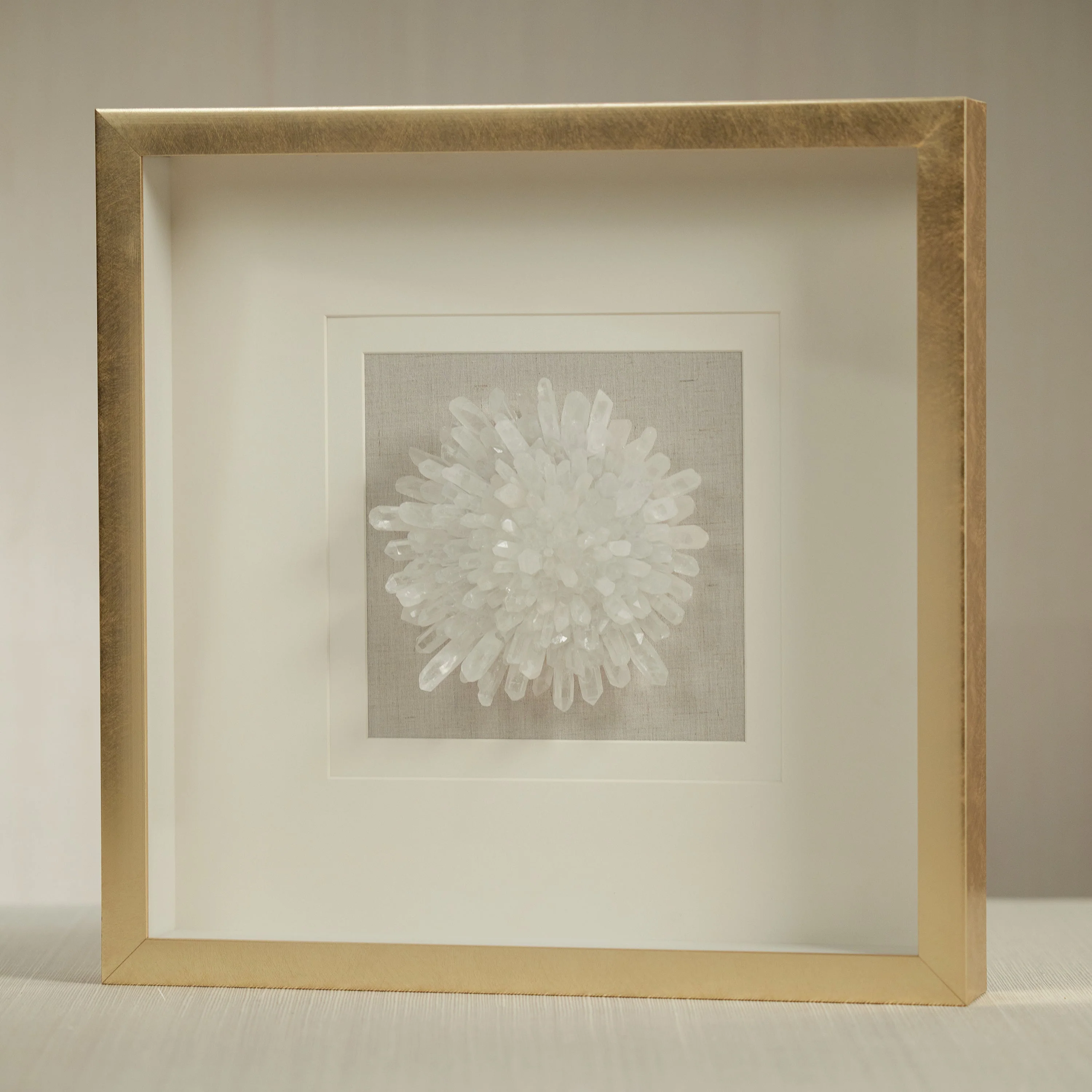 Gold Framed Crystal Flower 18" x 18" - Image 2