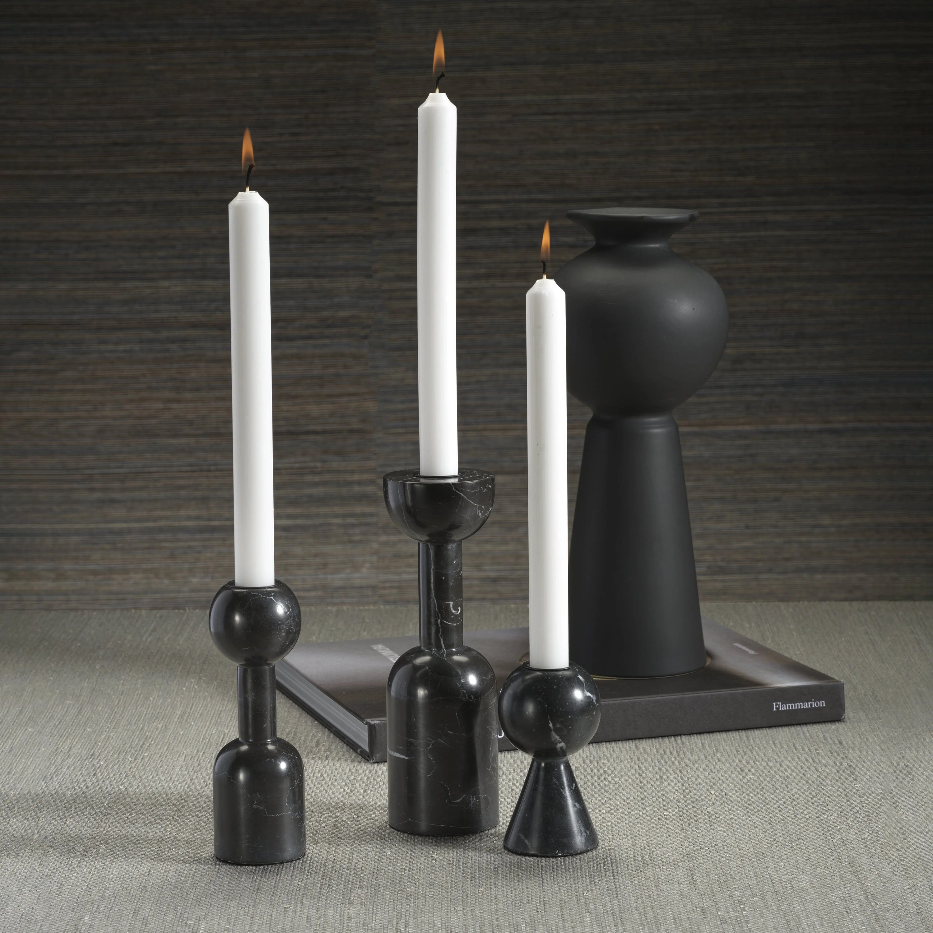 Kyoto Modern Candle Holder - Black Marqunio - 6 in - Image 2
