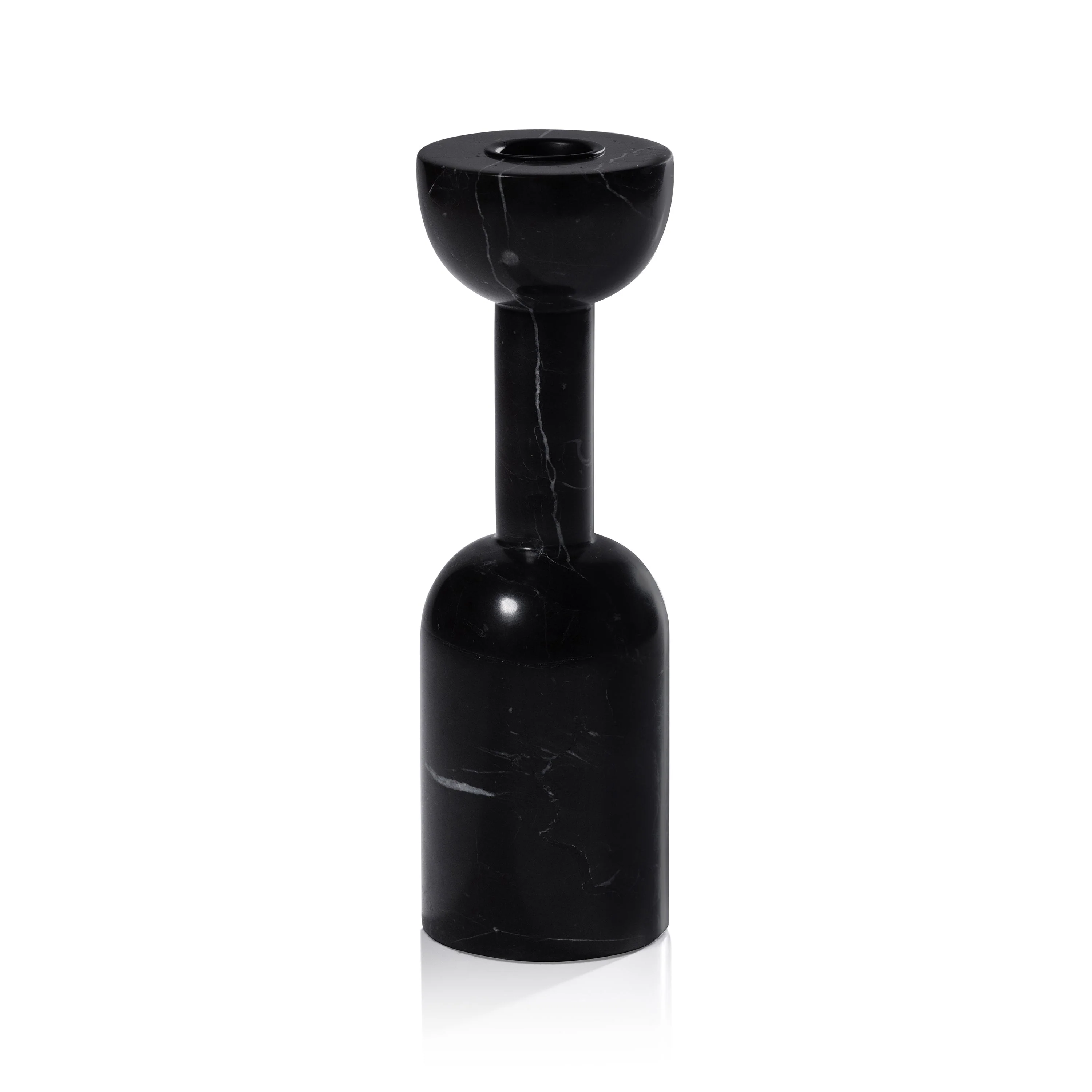 Kyoto Modern Candle Holder - Black Marqunio - 8 in