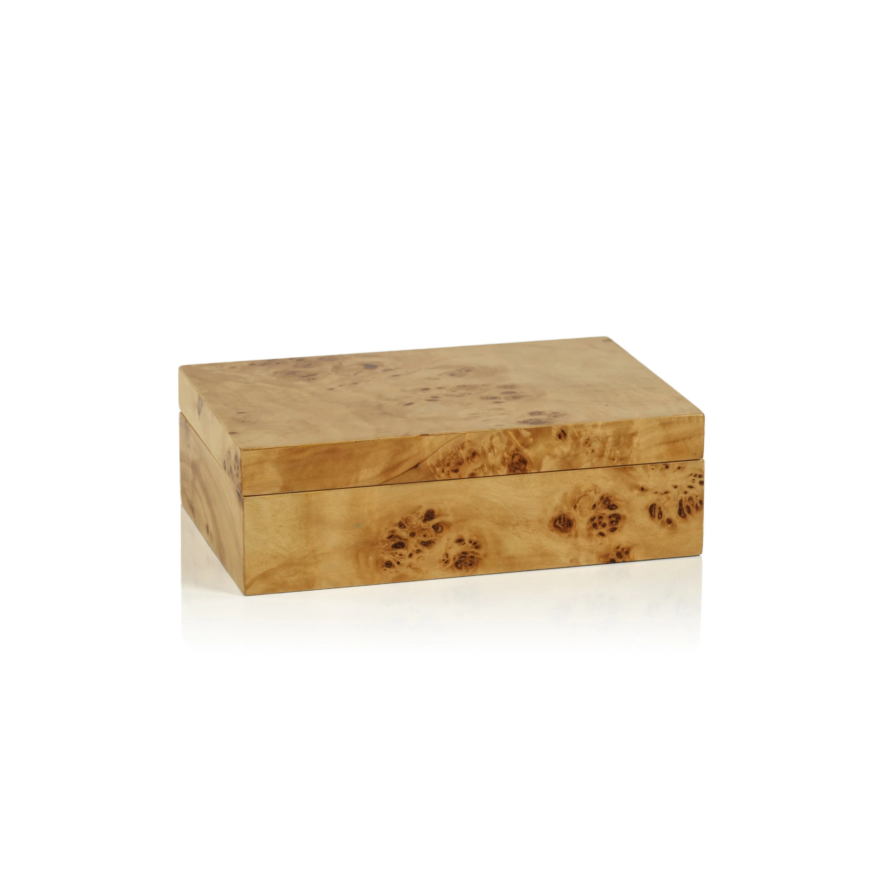 Leiden Burl Wood Design Box- 7.75" x 5.5" x 2.5"
