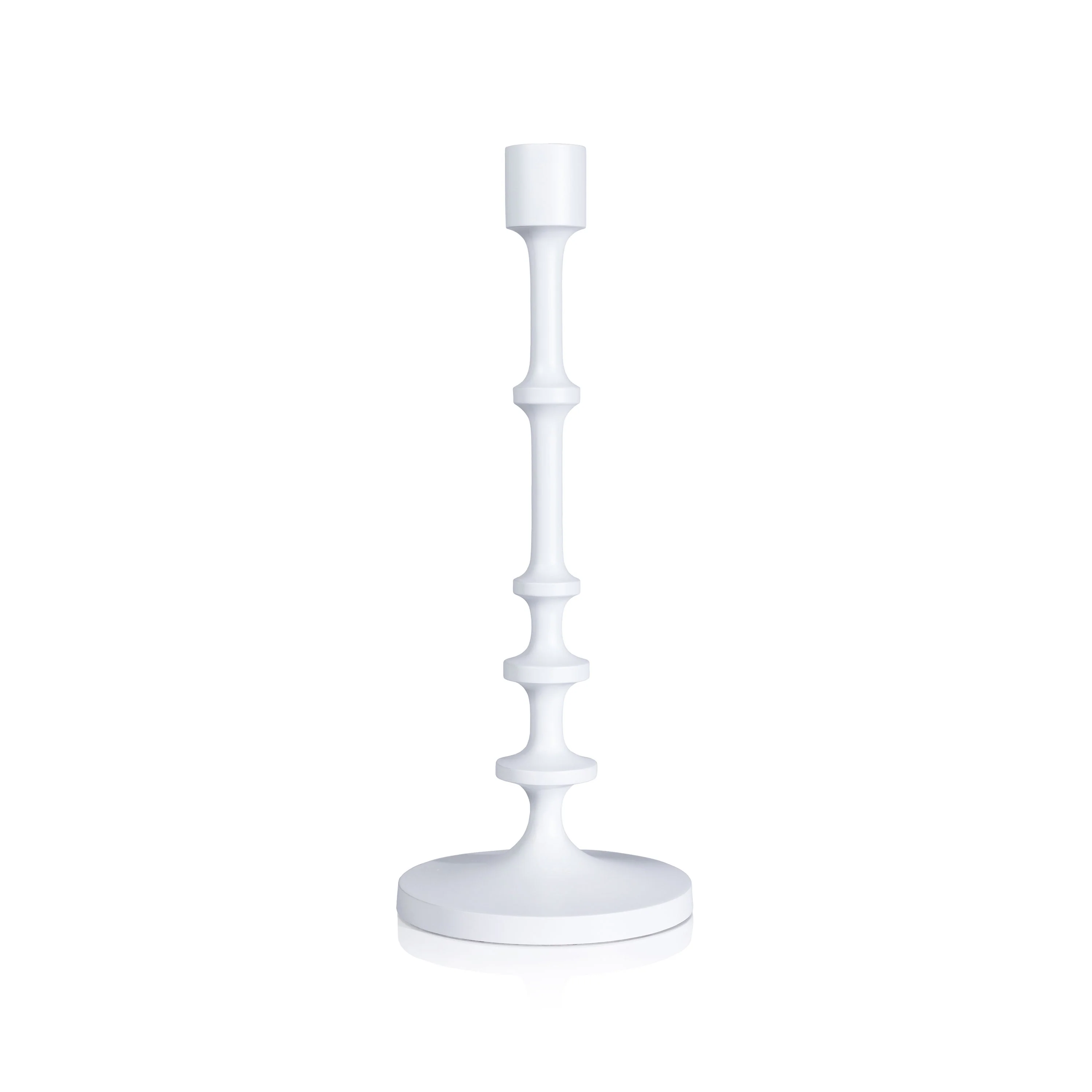 Lilou Matt White Metal Taper Holder - 15.5 in