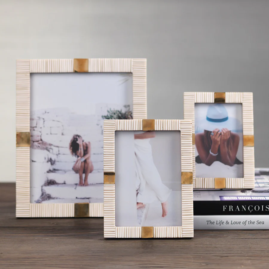 Maha Bone w/ Brass Trim Photo Frame- 5" x 7" - Image 2