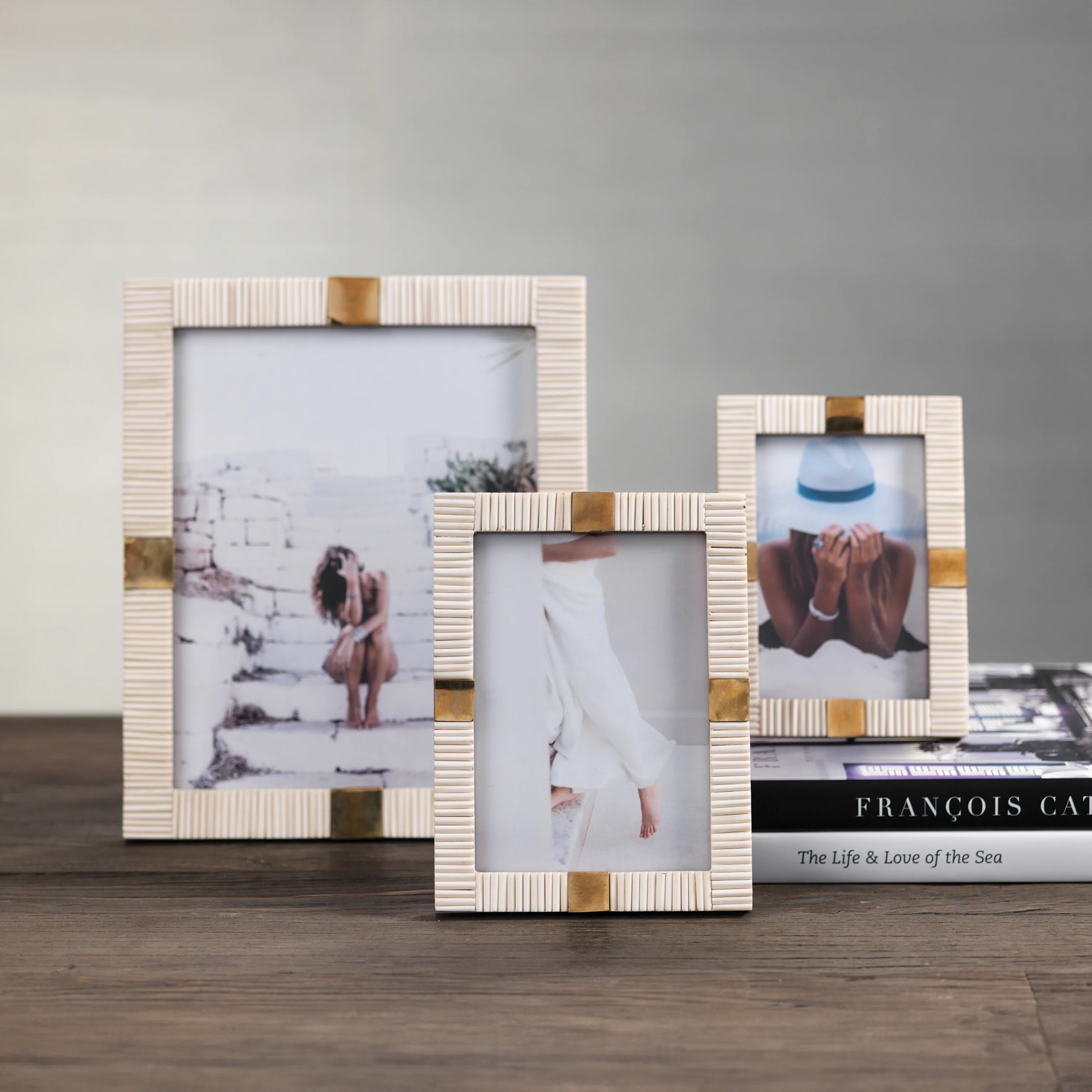 Maha Bone w/ Brass Trim Photo Frame- 8" x 10" - Image 2