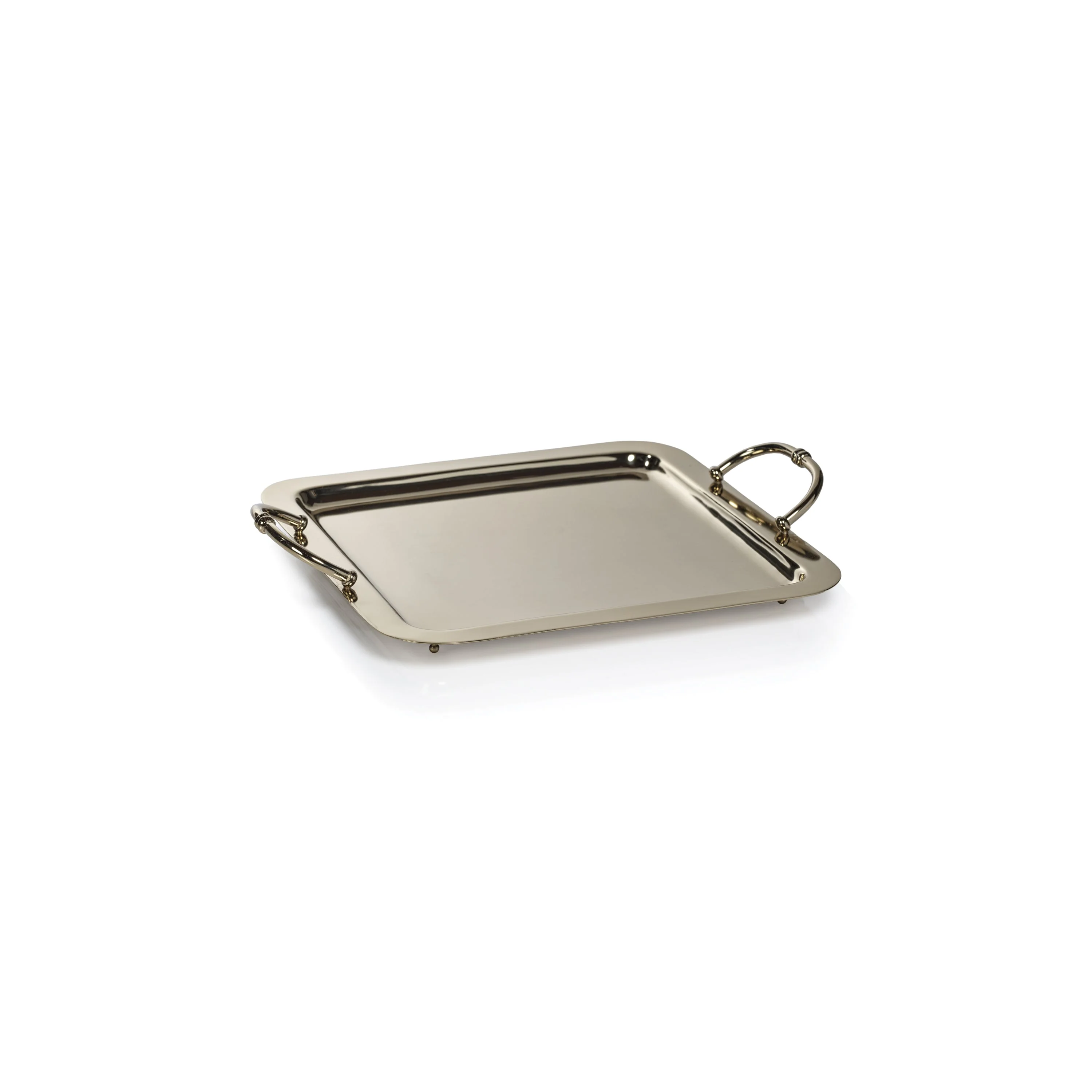 Manetta Steel and Brass Tray-Polished Gold 15" x 12" x 2"