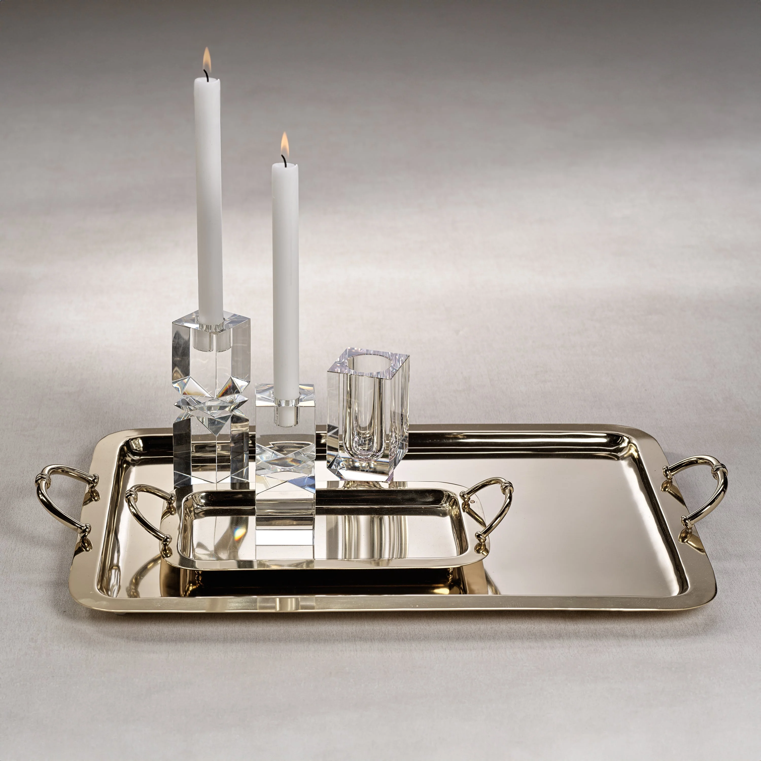 Manetta Steel and Brass Tray-Polished Gold 24" x 15" x 2" - Image 2