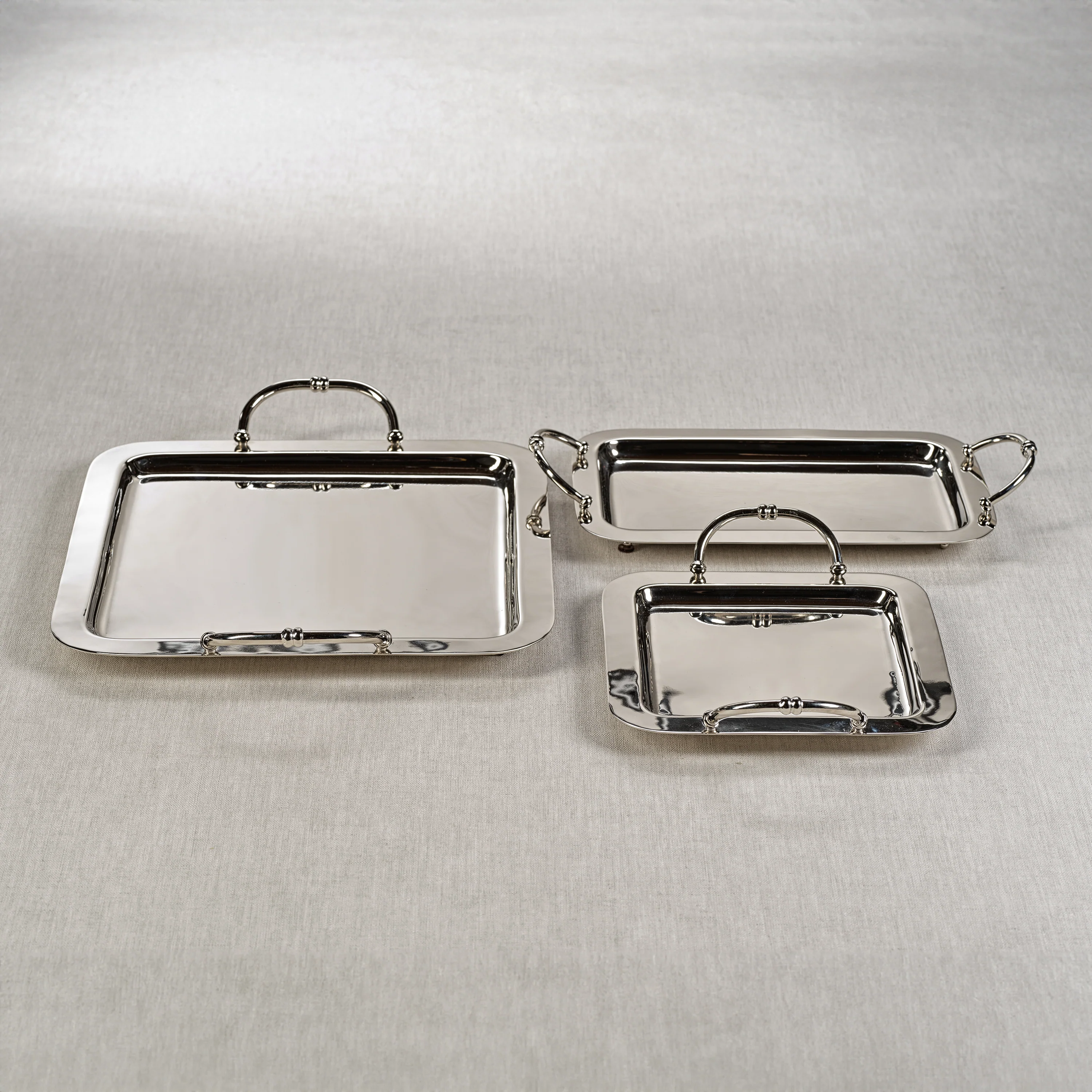 Manetta Steel and Brass Tray-Polished Nickel, 10" x 8" x 2" - Image 2