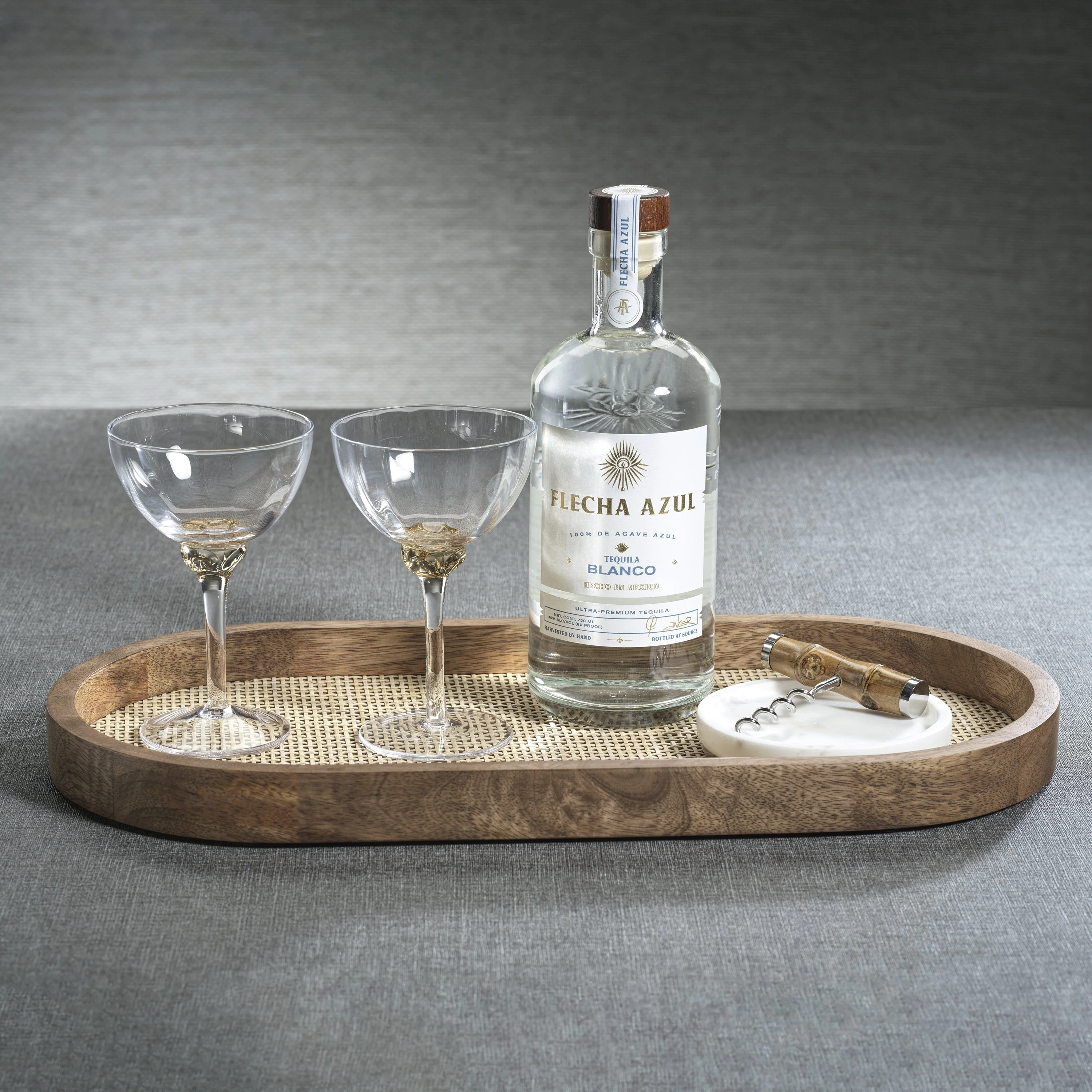 Mango Wood with Rattan Inlay Oval Tray - Large - Image 6