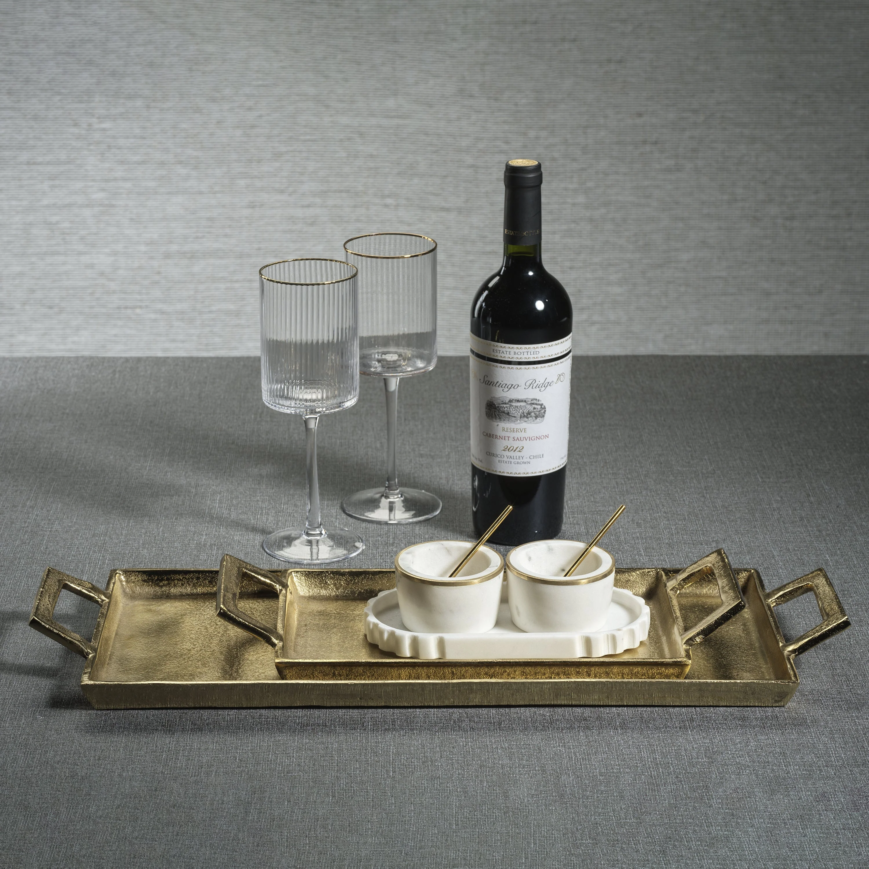 Marble Condiment Set - 2 Bowls, 2 Spoons and 1 Tray - Image 3
