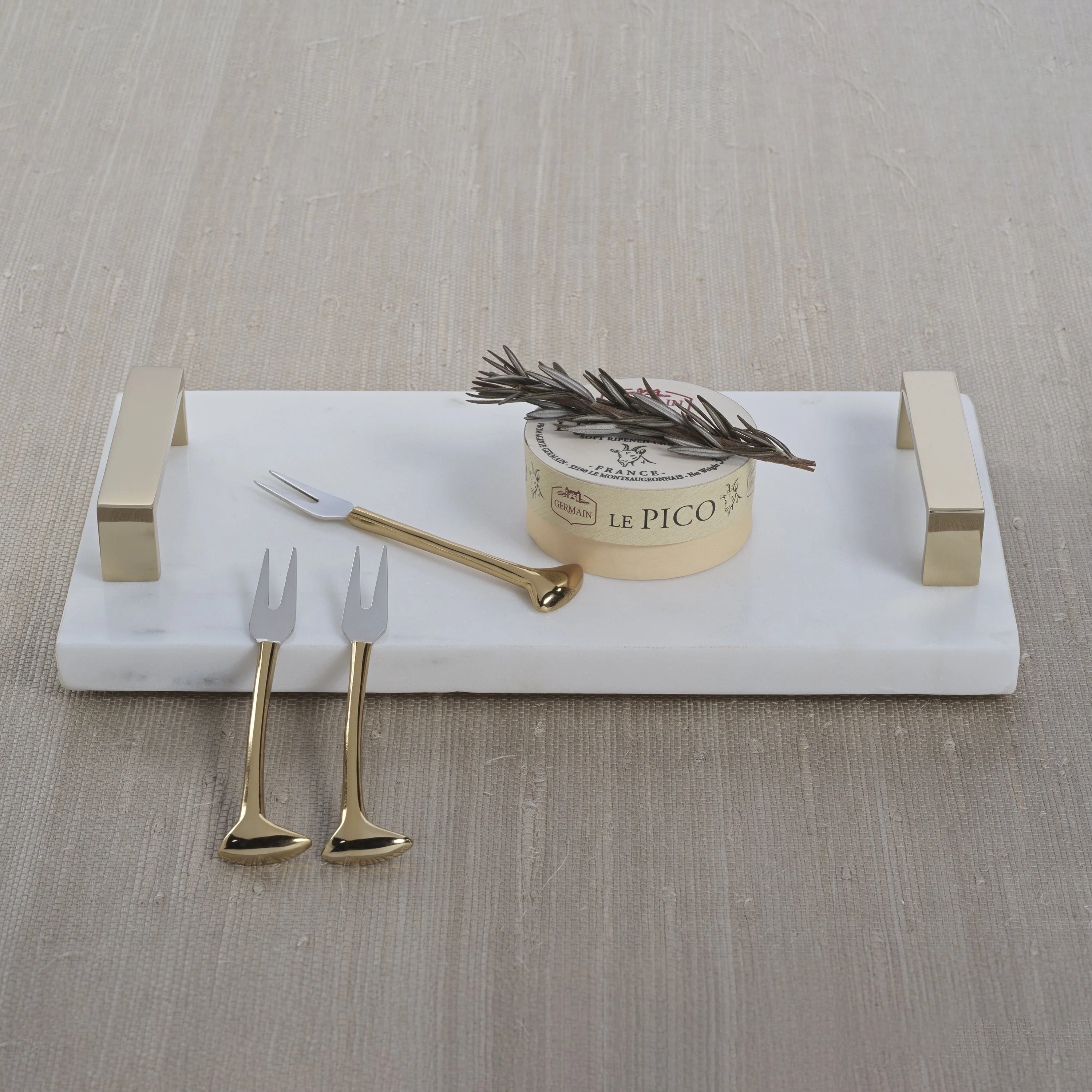 Marble Tray with Gold Handles - Image 2