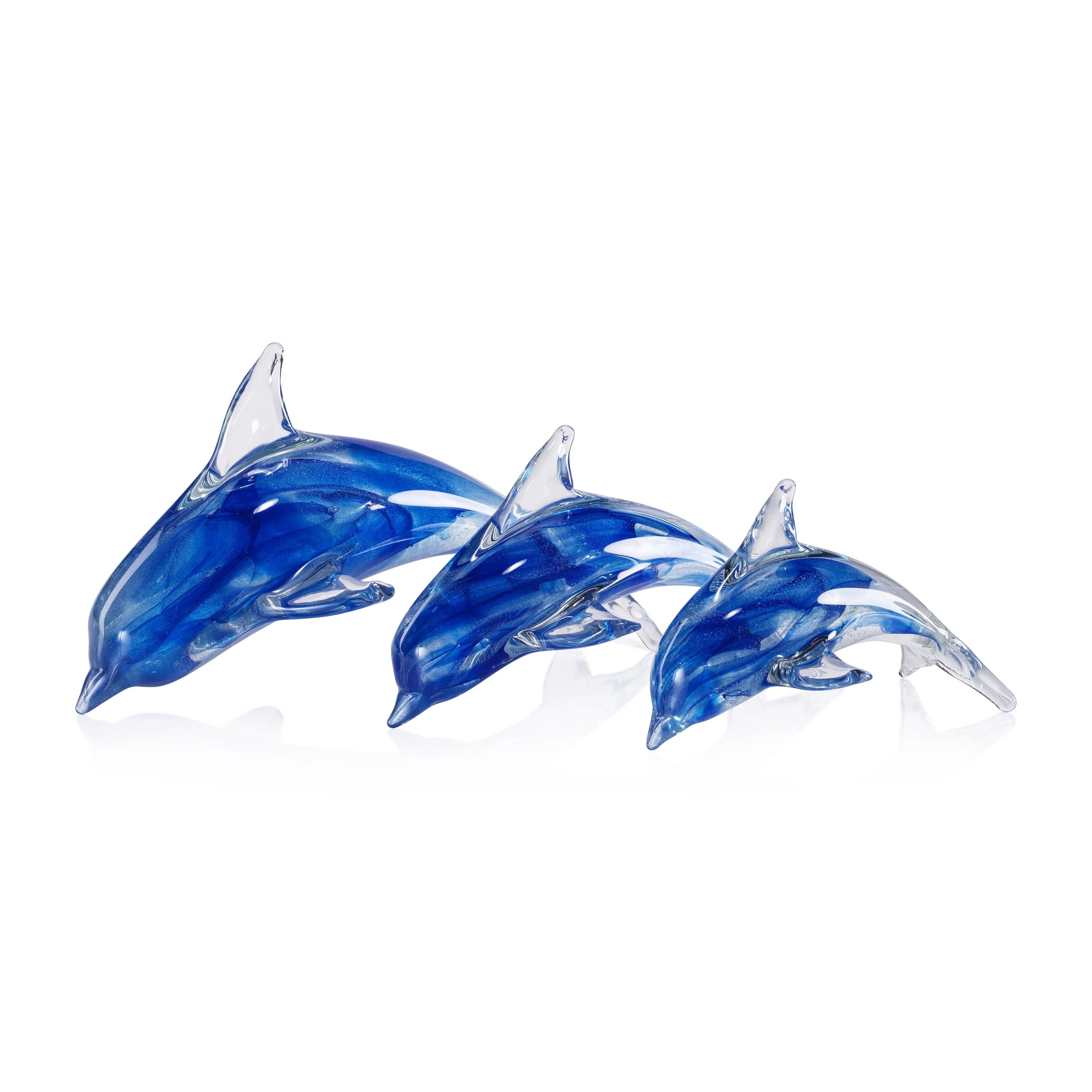 Marinella Decorative Glass Dolphin - Blue - 10 in - Image 2