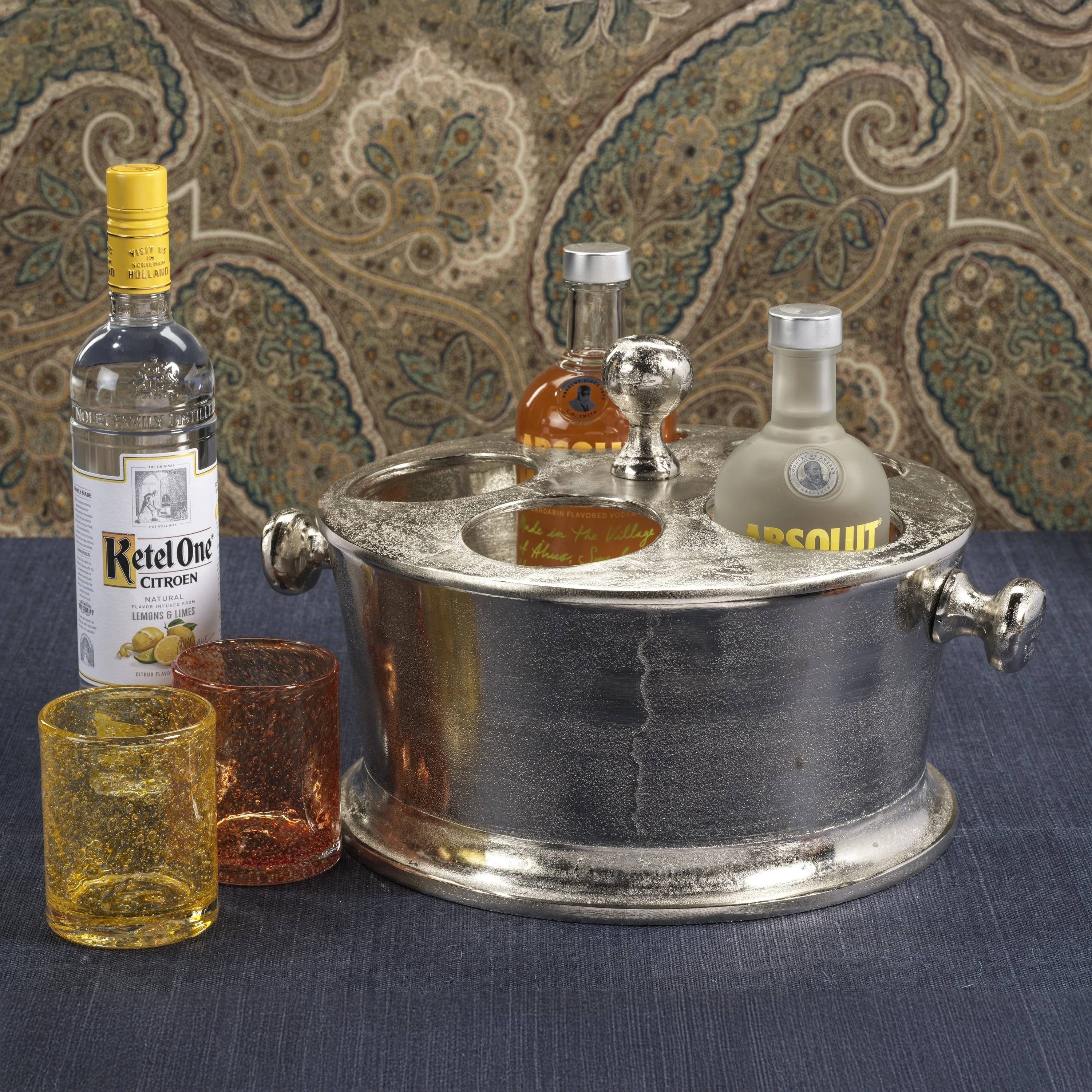 Raw Aluminum Five Bottle Wine Holder - Nickel - Image 3