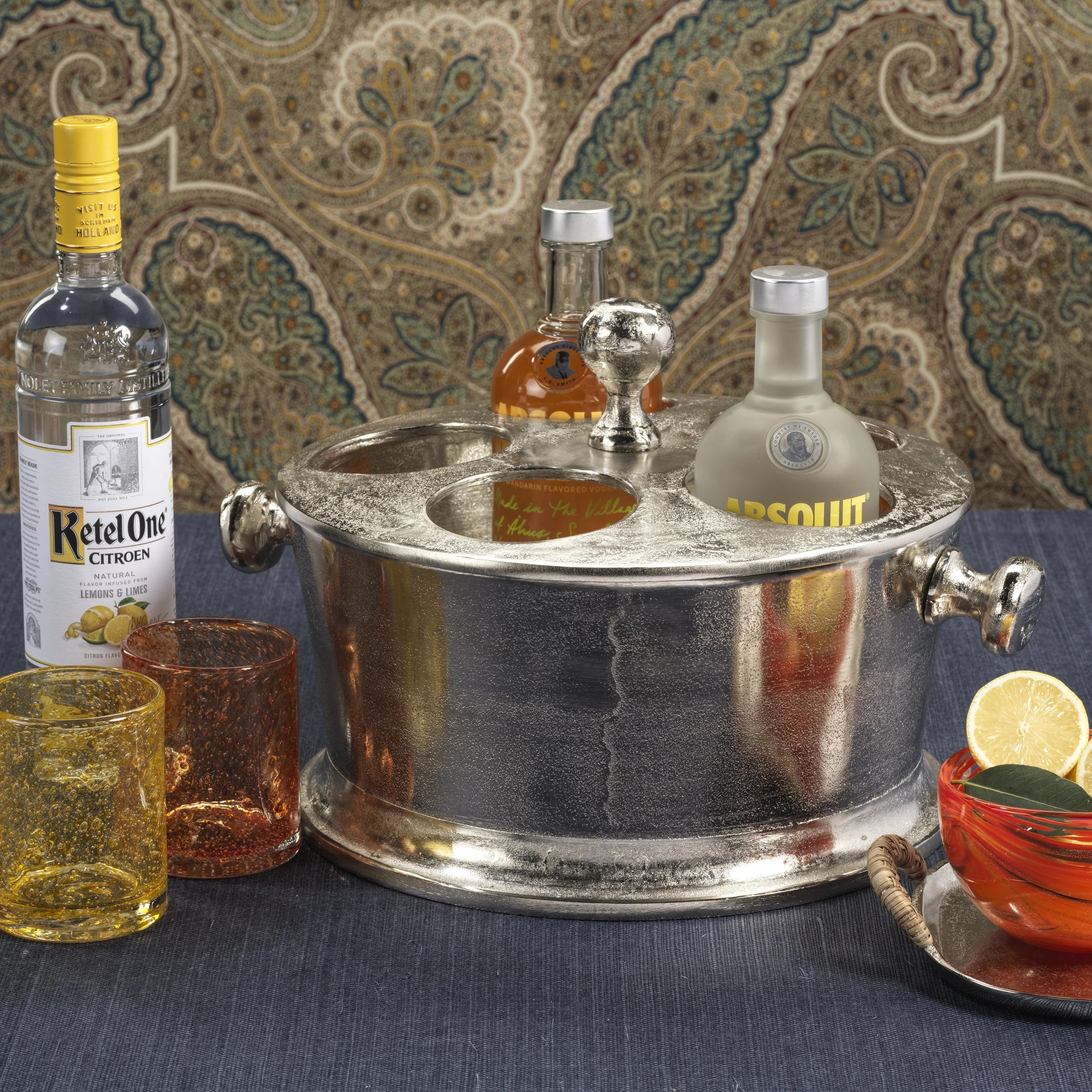 Raw Aluminum Five Bottle Wine Holder - Nickel - Image 4