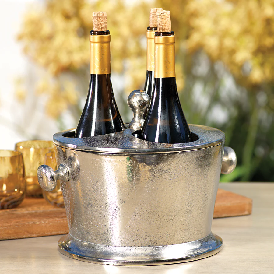 Raw Aluminum Three Bottle Wine Holder - Image 2