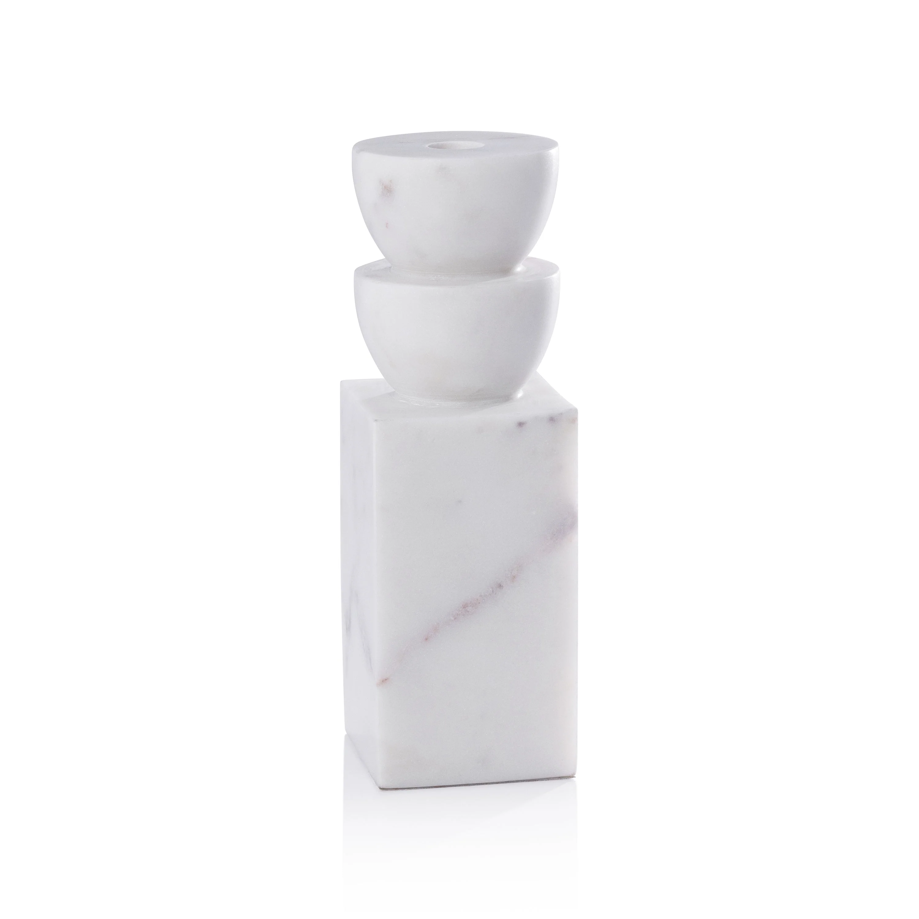 Stacked Design Marble Candle Holder
