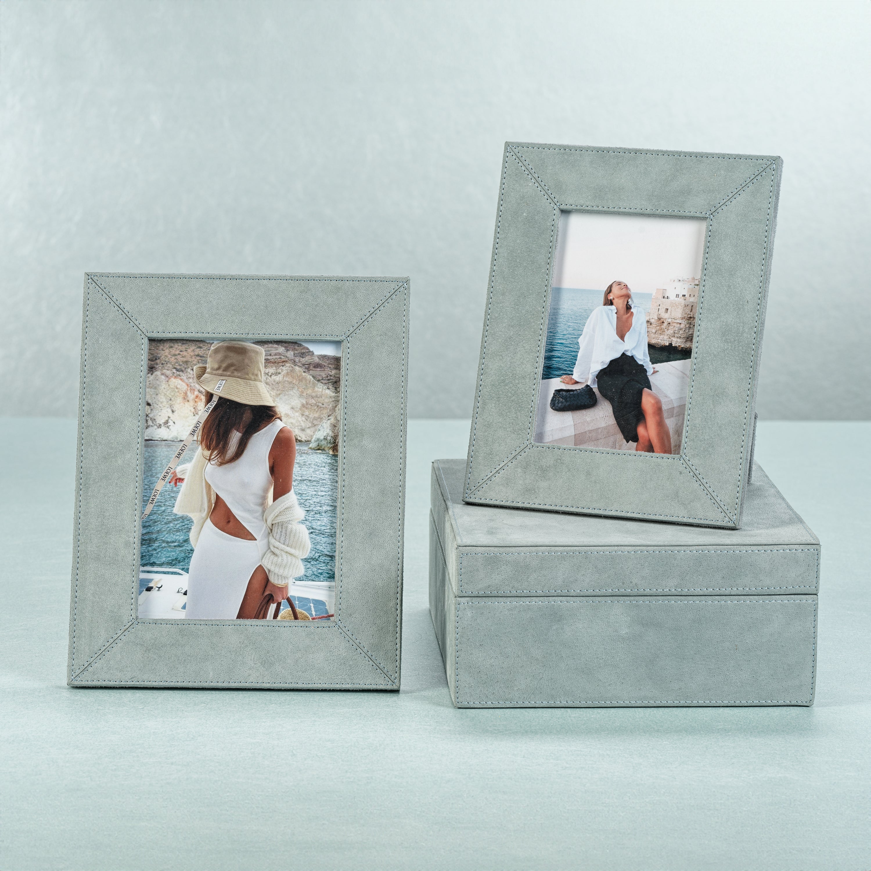 Suede Lux Photo Frame - Côte d'Azur Blue - 5" x 7" - Image 2
